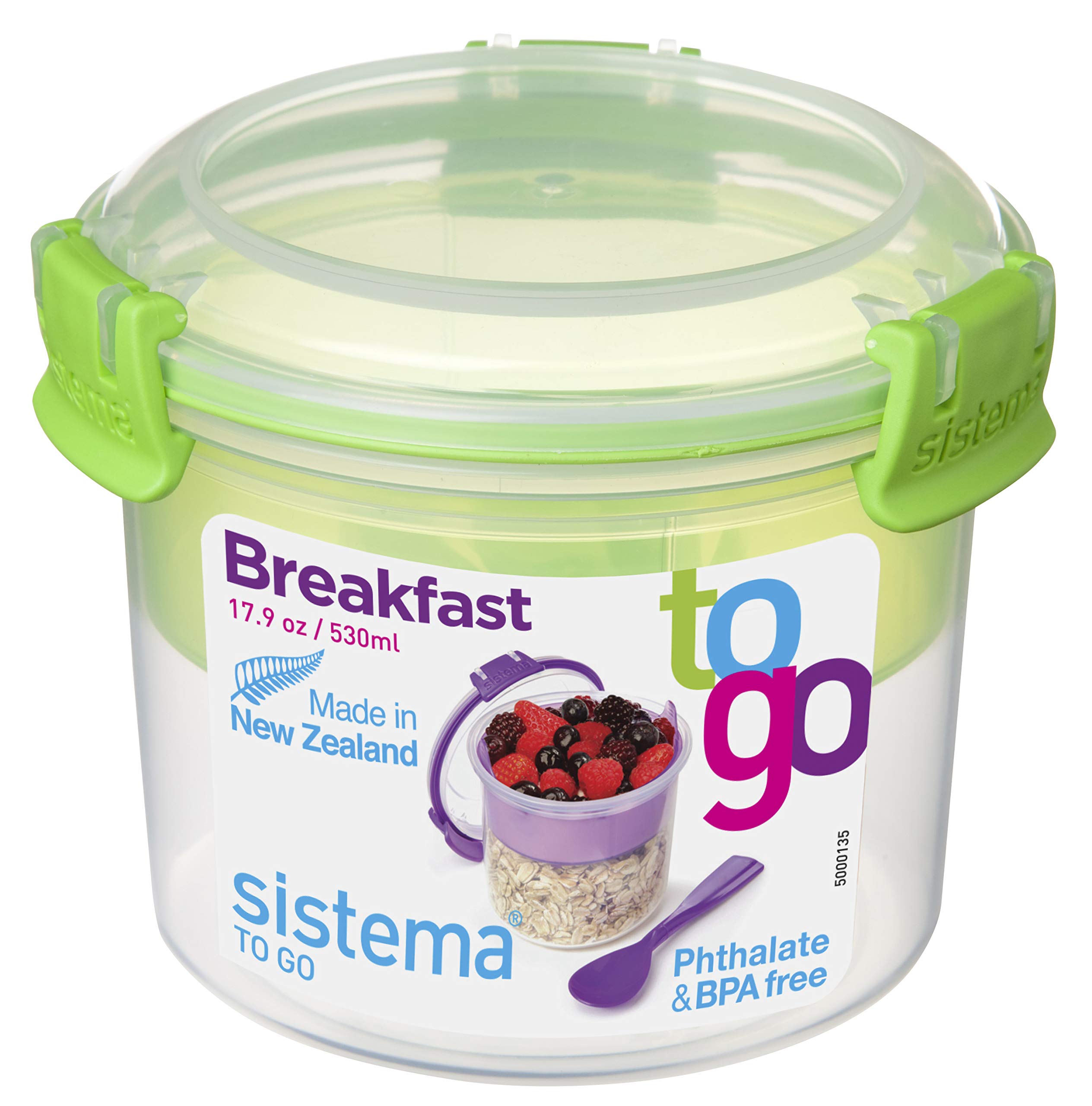 Sistema To Go Collection - BPA-Free Plastic Food Storage Containers for Breakfast, Lunch & Meal Prep | Microwave & Dishwasher Safe