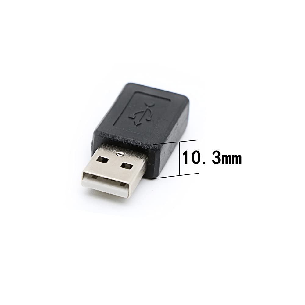 3 Pack USB 2.0 A Male to Mini B 5 Pin Female Adapter Converter - Compatible with Printers, Cameras & External Hard Drives