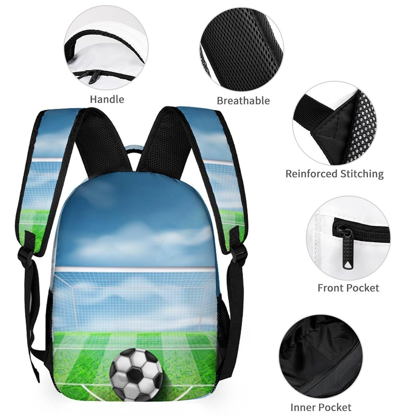 Unisex 3-Piece Soccer Backpack Set - 16