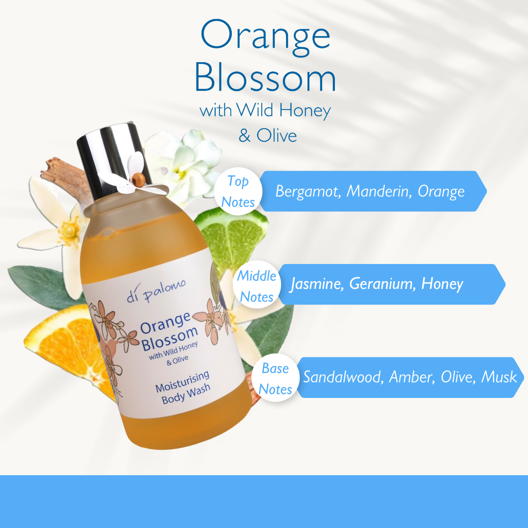 Di Palomo Orange Blossom Body Wash 240ml - Refreshing Citrus Scent for Daily Shower & Spa-Like Experience at Home