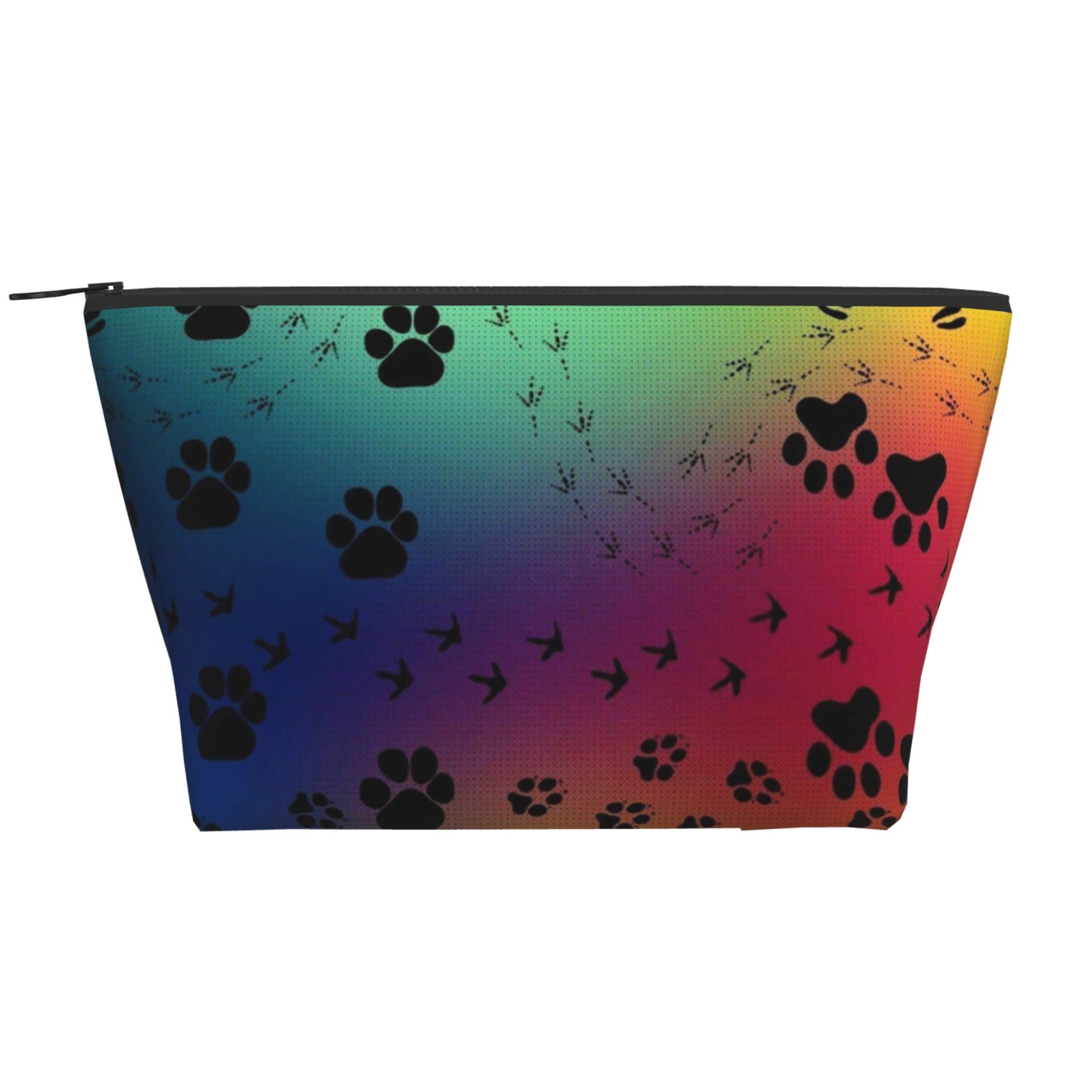 Cute Waterproof Paw Print Zipper Cosmetic Pouch Bag for Women & Girls - Durable Travel Makeup Coin Case, Portable Storage Organizer for Office, School, Gym & Travel Accessories
