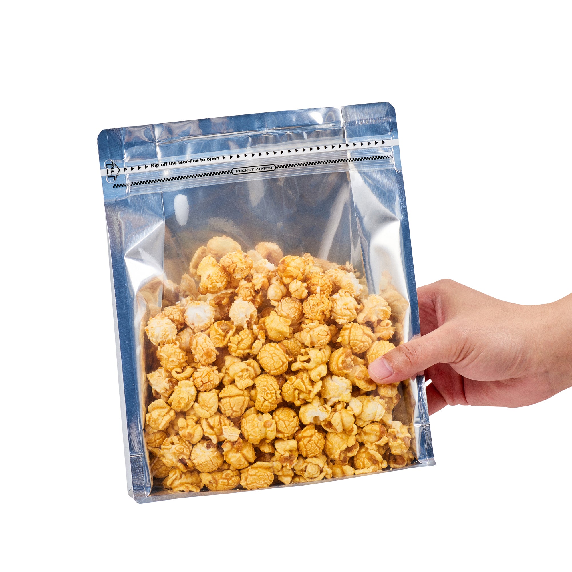 Premium White Plastic Large Snack Bags - Double Seal, Rip Lock & Heat Sealable (9.5