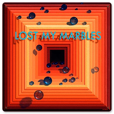 Vintage 'I Lost My Marbles' Metal Sign by Hermon Adams - Heavy Gauge Steel Wall Decor, Made in USA - Perfect for Man Cave, Garage, or Home Office Decor