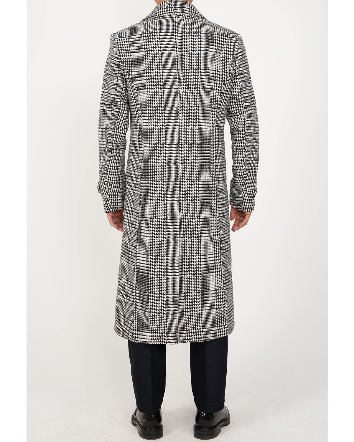 Men's Long Wool Blend Double Breasted Trench Pea Coat - Winter Warm Wool Overcoat & Top Coat for Business, Office & Formal Occasions