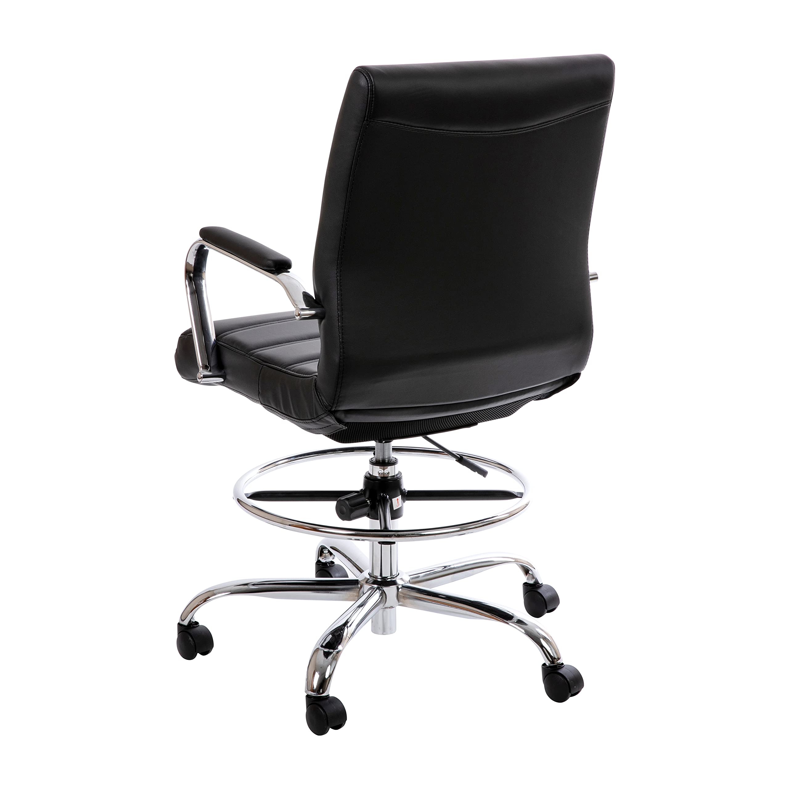 Whitney Mid-Back LeatherSoft Swivel Office Chair with Foot Ring - Adjustable for Home & Office Use
