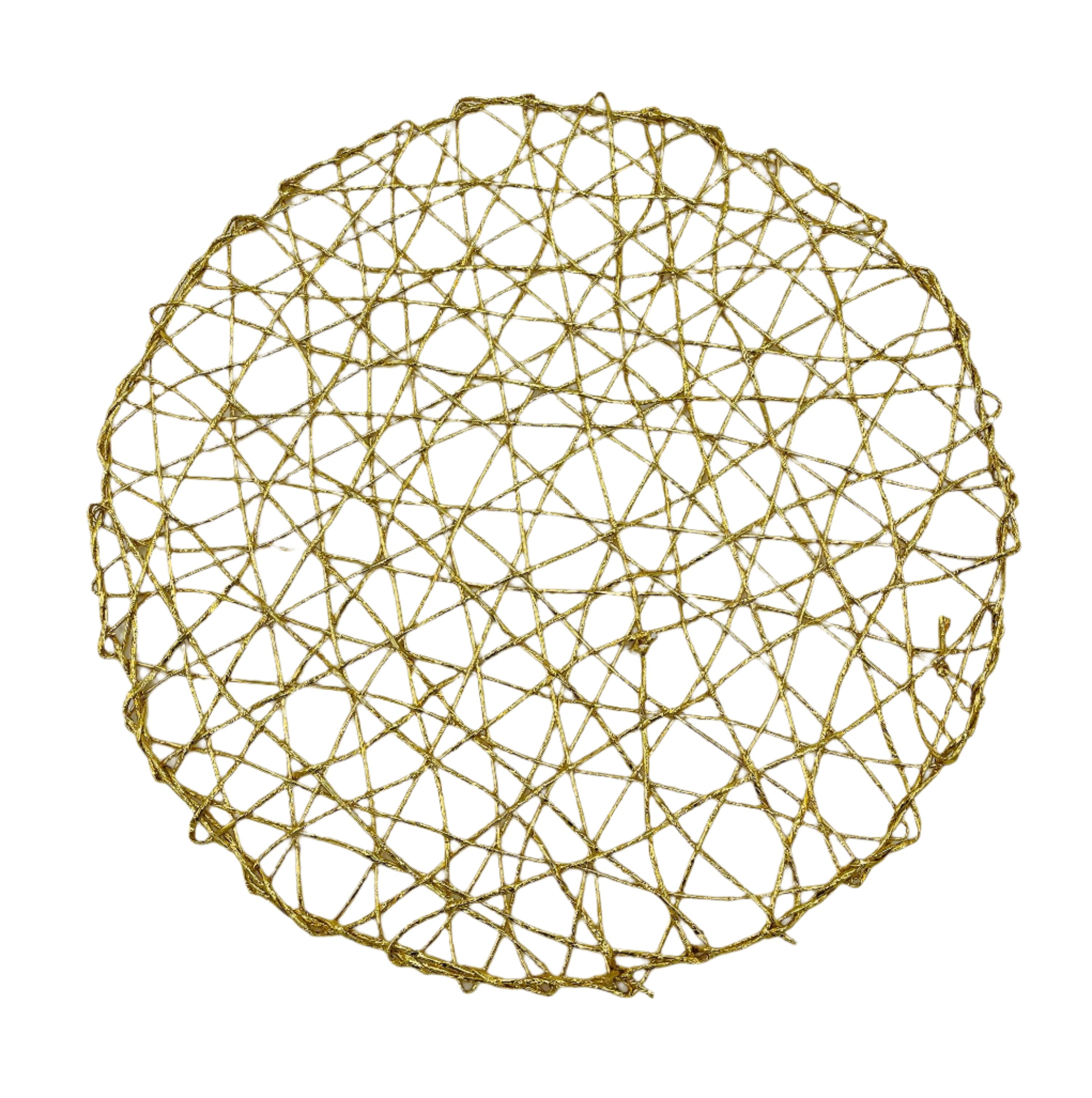 14.5 Inch Gold Round Placemat - Elegant Dining Table Decor for Parties, Weddings & Home Decor