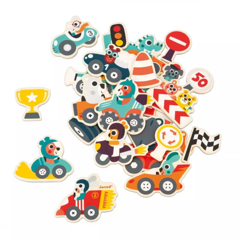 24-Piece Wooden Magnetic Vehicles Toy Set for Kids - STEM Learning, Pretend Play & Travel Activities - Perfect for Home, Classroom & Road Trips