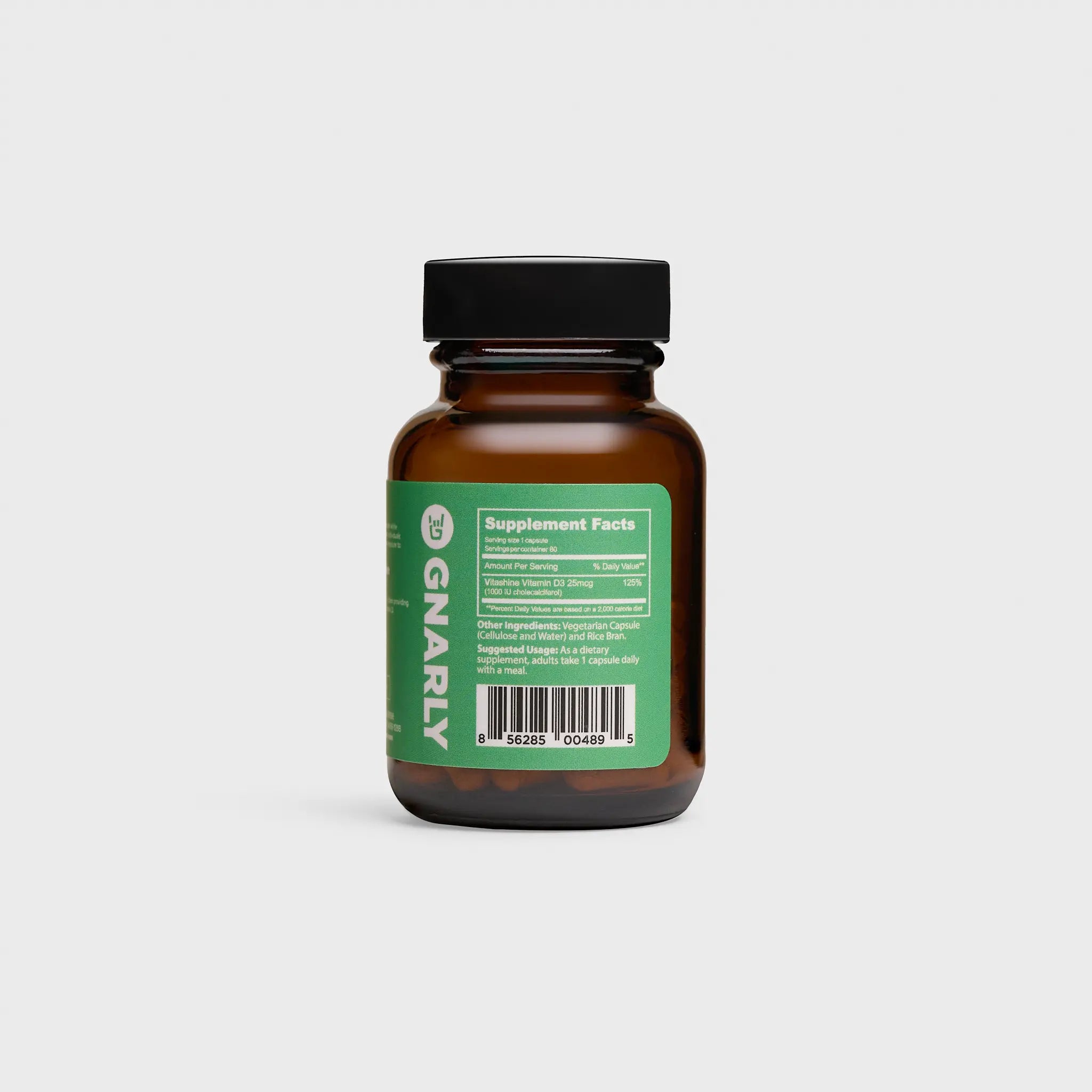 Gnarly Baseline Vitamin D3 Supplement - 5000 IU High Potency for Immune & Bone Health - Vegan, Non-GMO - Supports Energy & Mood - Ideal for Home, Office & Travel Use