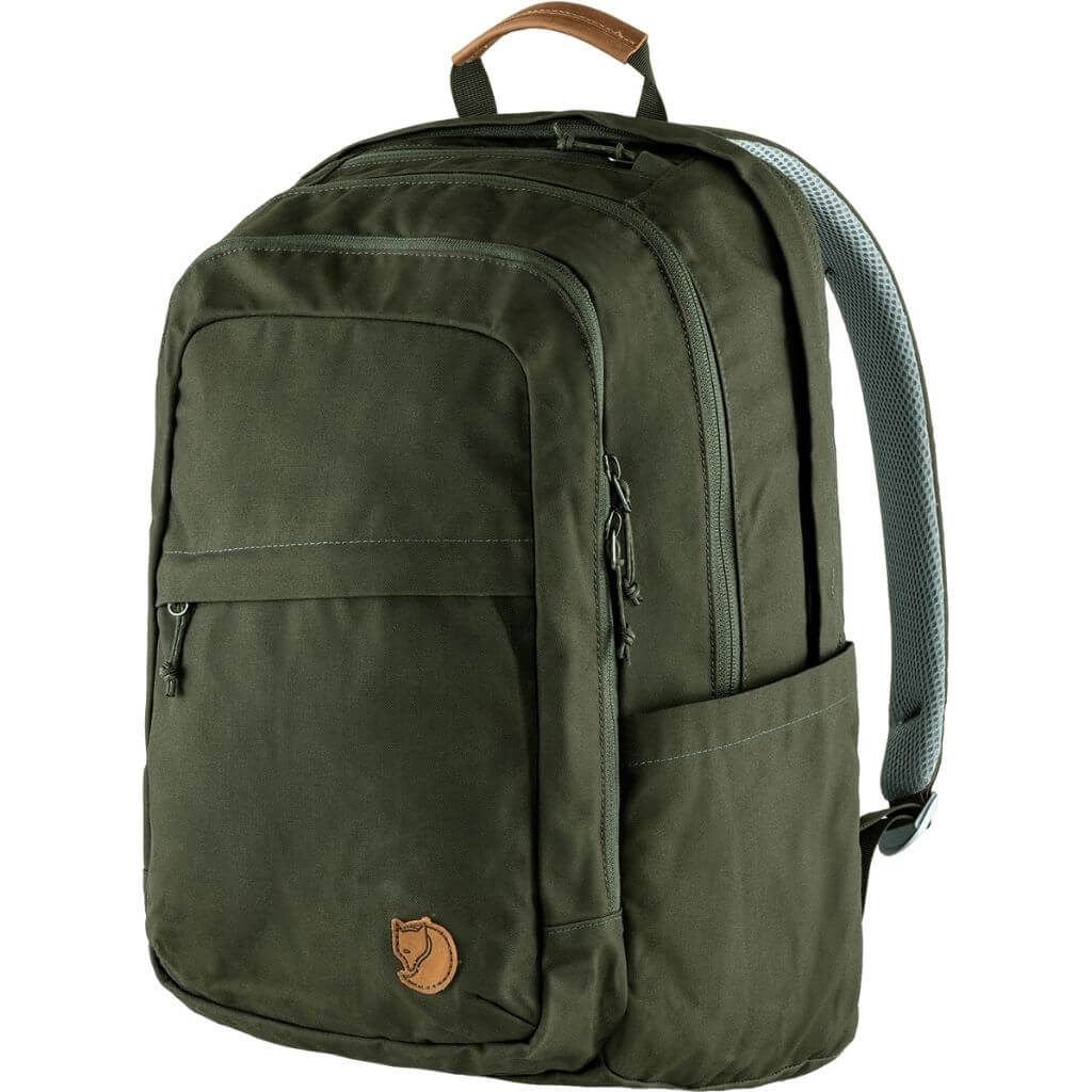 Fjallraven Raven 28L Backpack - 15-Inch Laptop Compatible, Durable & Water-Resistant, Dark Olive - Perfect for Hiking, Travel & Everyday Commute