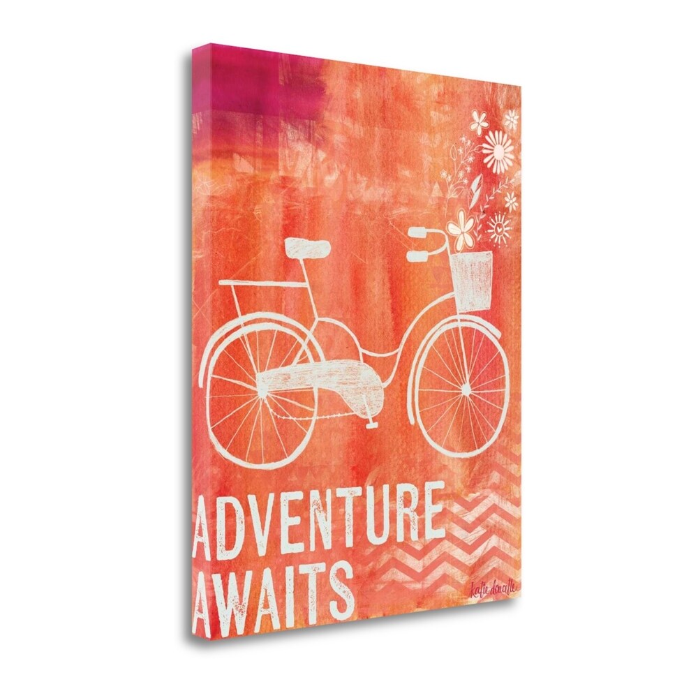 Bicycle Adventure Awaits by Katie Doucette - Premium Giclee Art Print on Gallery Wrapped Canvas - Perfect for Home Decor, Office Wall Art & Gift Ideas