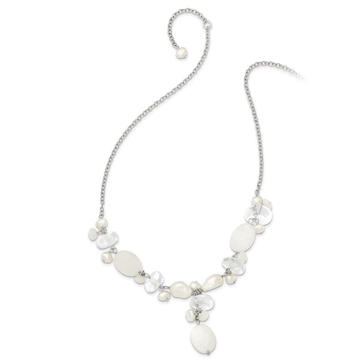 Celestial Moonstone & Freshwater Pearl Necklace for Women - 16
