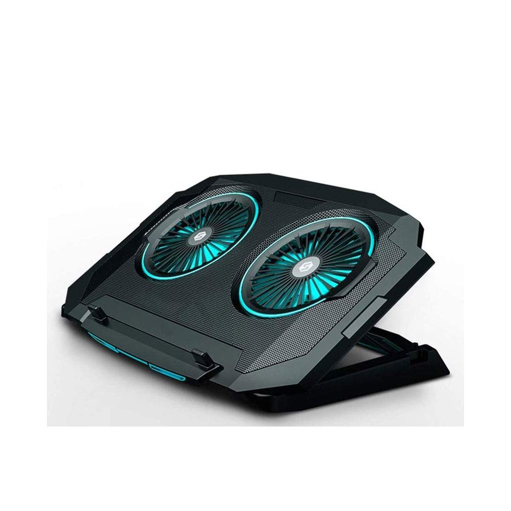Portable Laptop Cooling Pad with 2 Silent Fans - Blue | USB-Powered Notebook Cooler Stand for Gaming & Office Use | Quiet Computer Cooling Base for Overheating Prevention