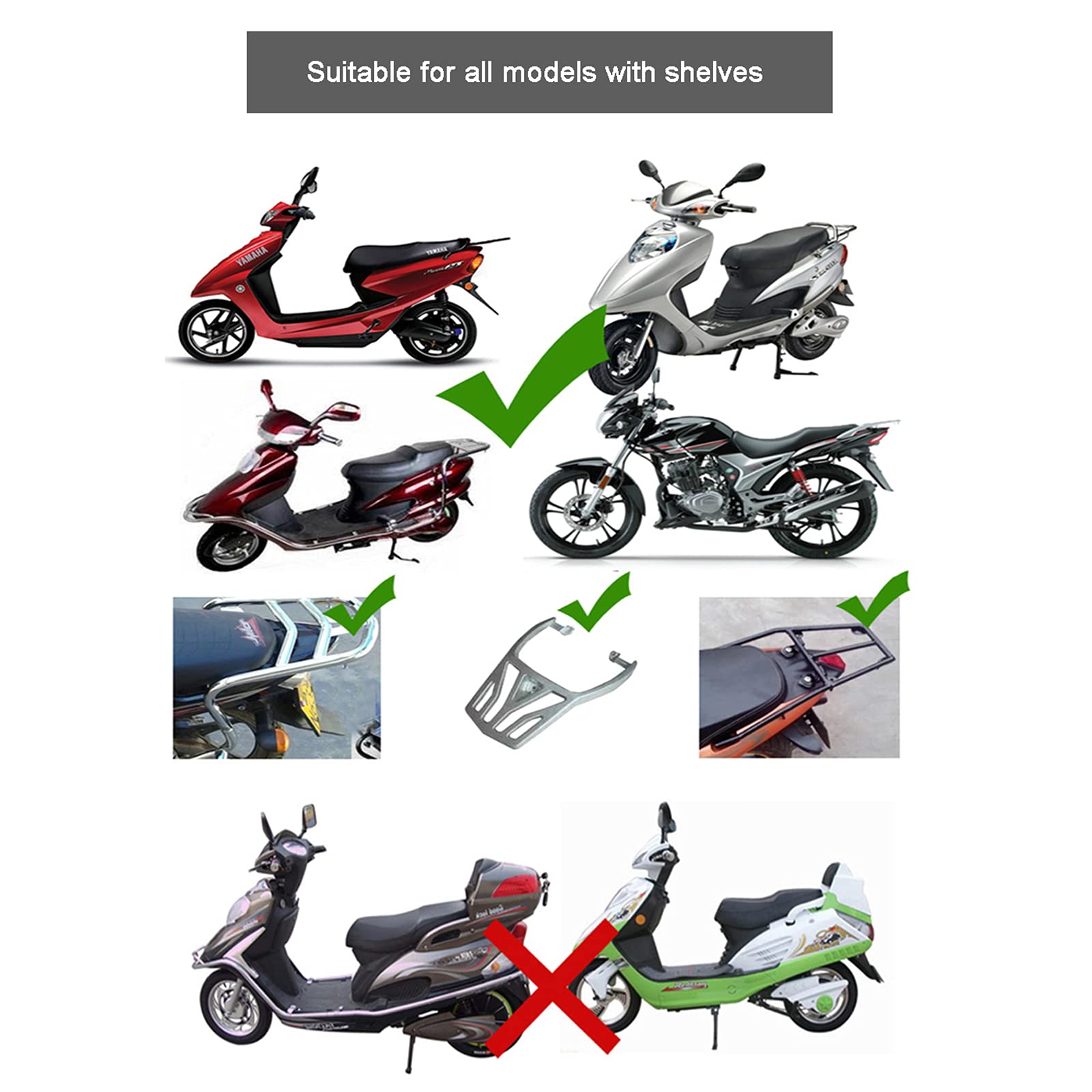Durable ABS Motorcycle Tail Box with Reflectors & Backrest - Scooter Trunk Luggage Storage Box with Lock & 2 Keys (Brown) - Perfect for Motorcycle Touring, Commuting & Road Trips