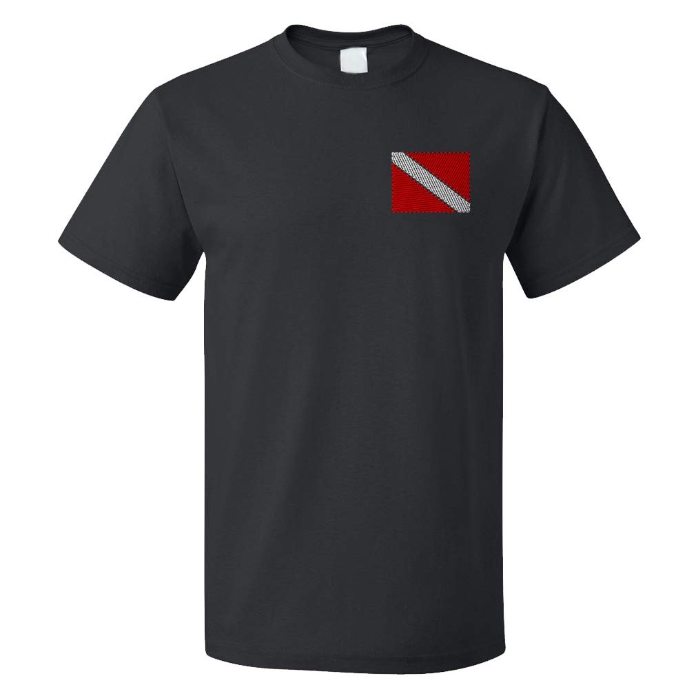 Speedy Pros Men's Funny Graphic Cotton T-Shirt - Sporty Scuba Diving Flag Design for Casual Wear & Outdoor Activities