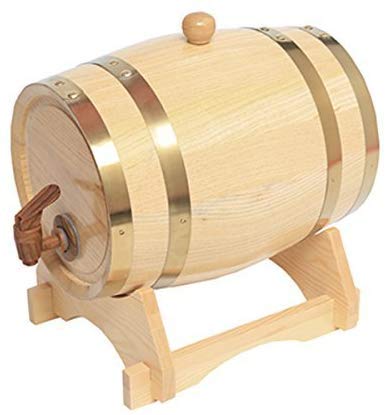 JLDN 3L Oak Aging Barrel with Tap Stand - Premium Whiskey, Bourbon & Tequila Aging Cask - Leak-Proof Aluminum Foil Liner - Wooden Wine Barrel for Home Brewing & Spirits Maturation - Perfect for Home Bars & Craft Distilling