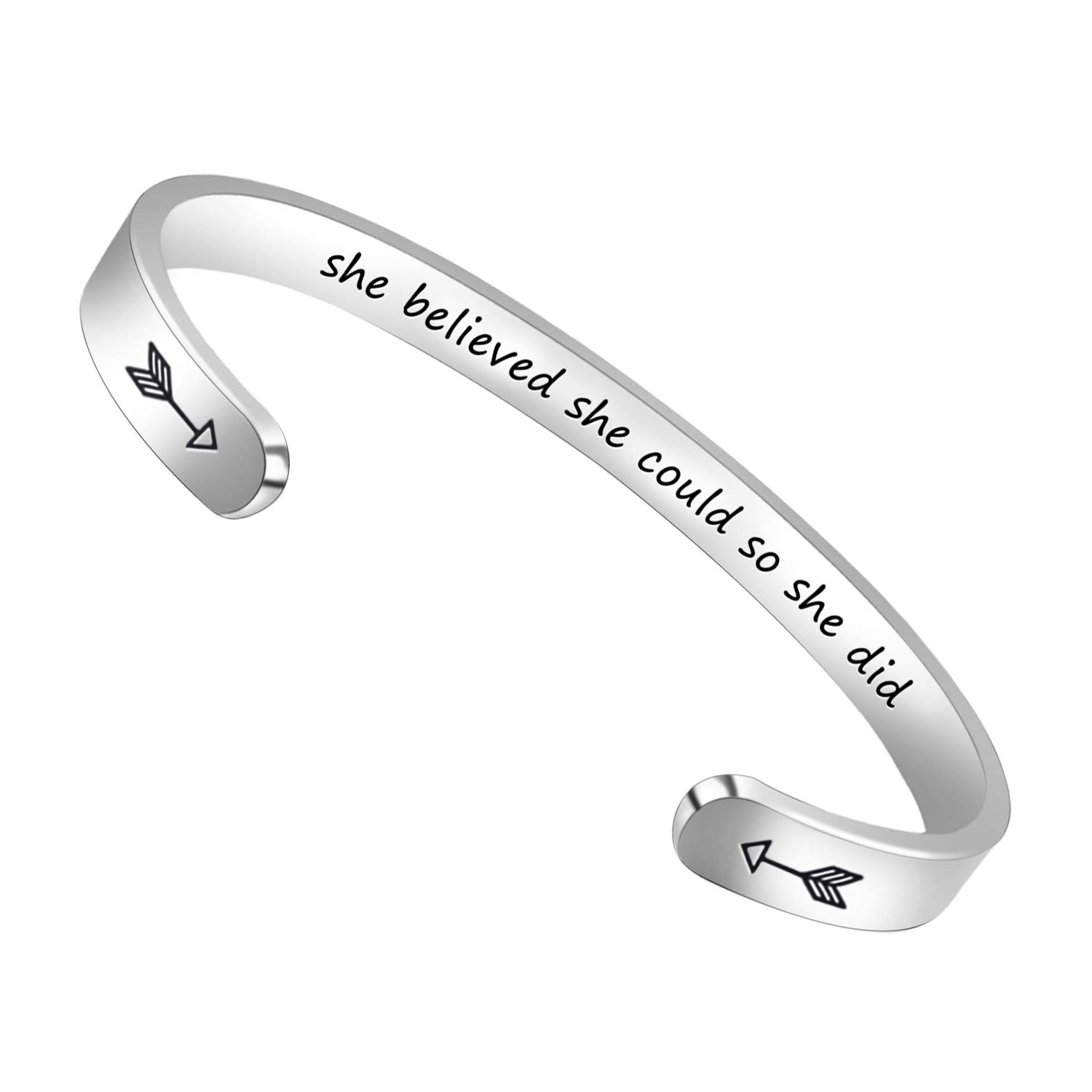 Btysun Inspirational Bracelets for Women & Teen Girls - Engraved Friendship Bracelets, Best Friend Gifts, Mantra Cuff Bracelet - Birthday & Graduation Presents for Her - Perfect for Daily Wear, Special Occasions & Meaningful Gifting
