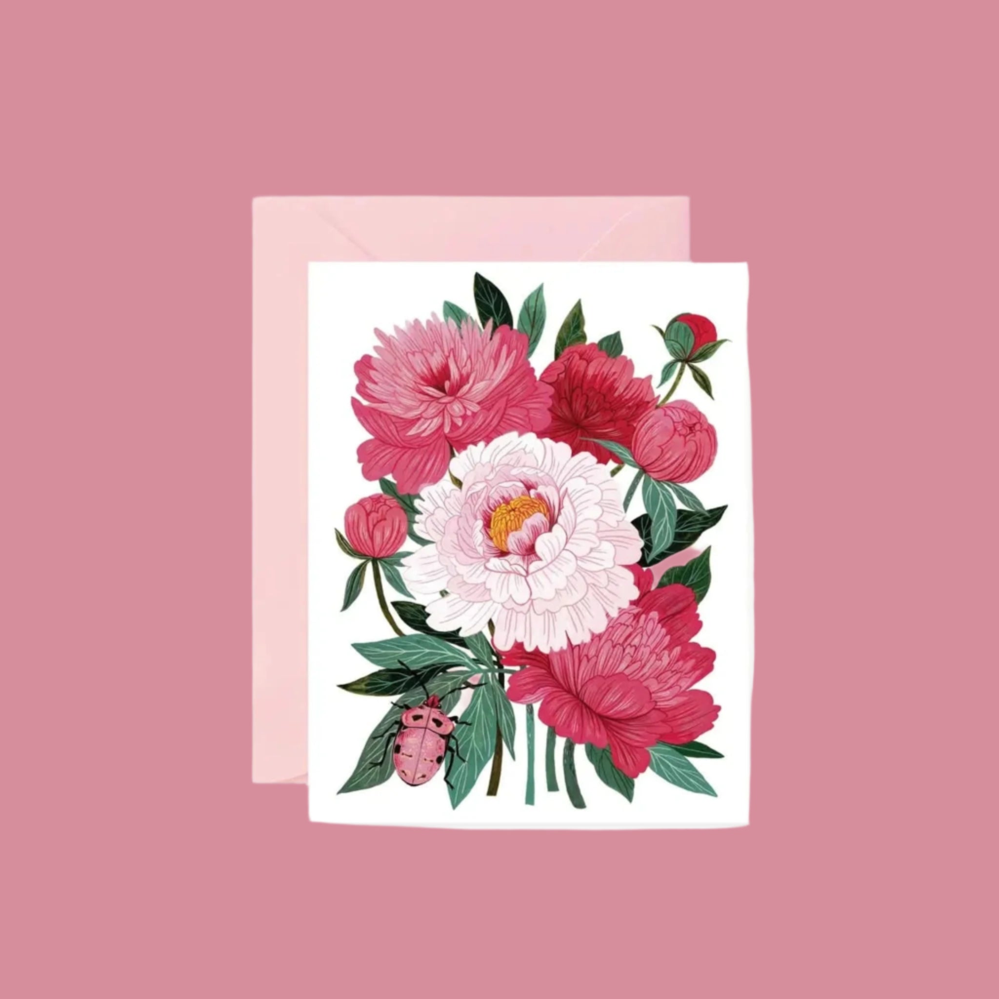 Beautiful Peony Greeting Card - Elegant Floral Design for Birthdays, Anniversaries & Special Occasions | Perfect Gift for Loved Ones