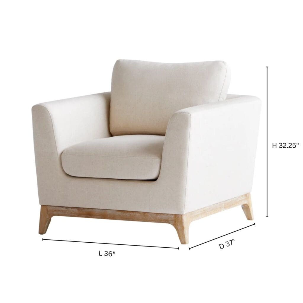 Cyan Design 11379 Chicory Chair - White & Cream Upholstered Accent Chair for Living Room, Bedroom, or Office Decor