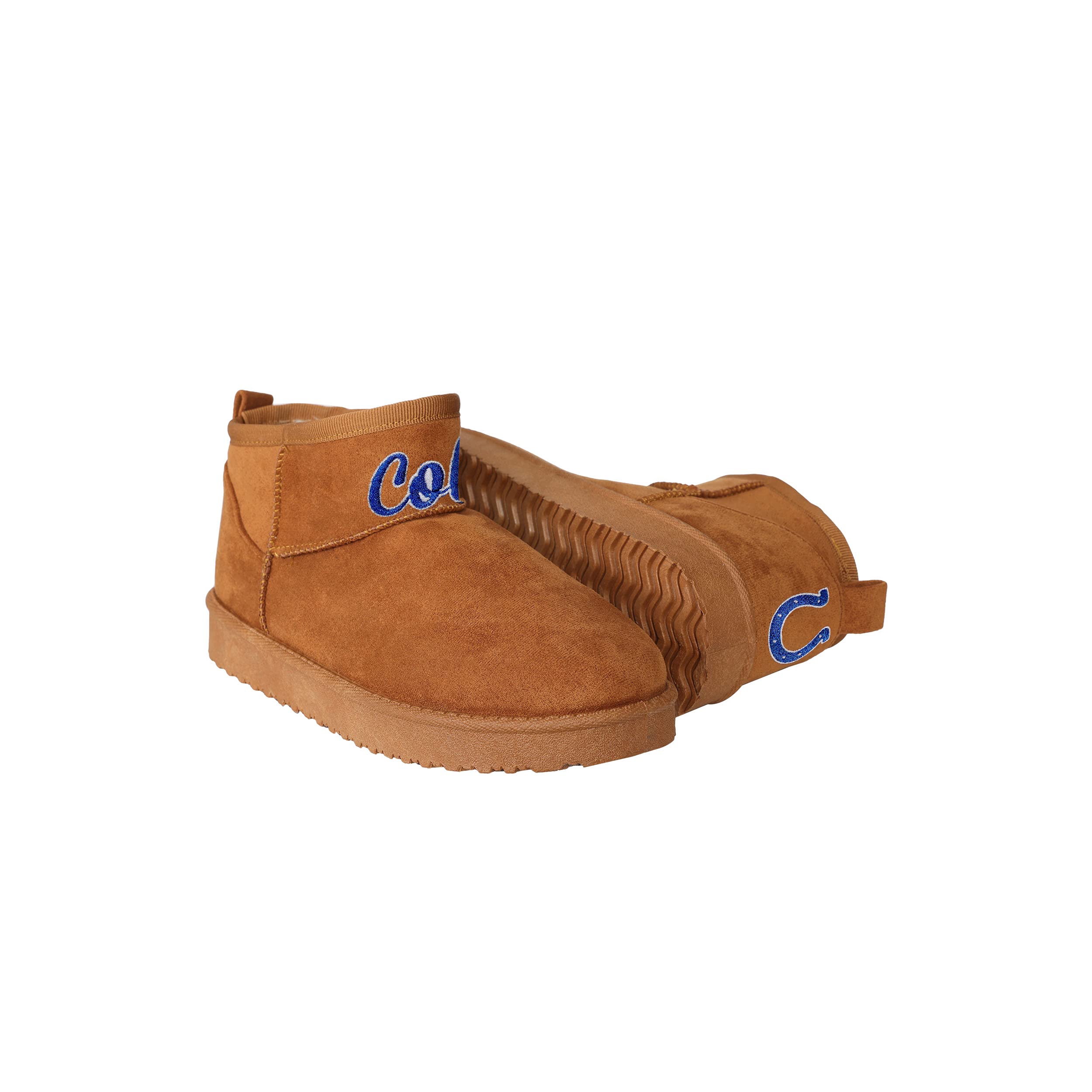 FOCO Women's NFL Team Logo Fuzzy Winter Boots - Cozy & Warm Slip-On Booties for Football Games, Outdoor Activities & Casual Wear