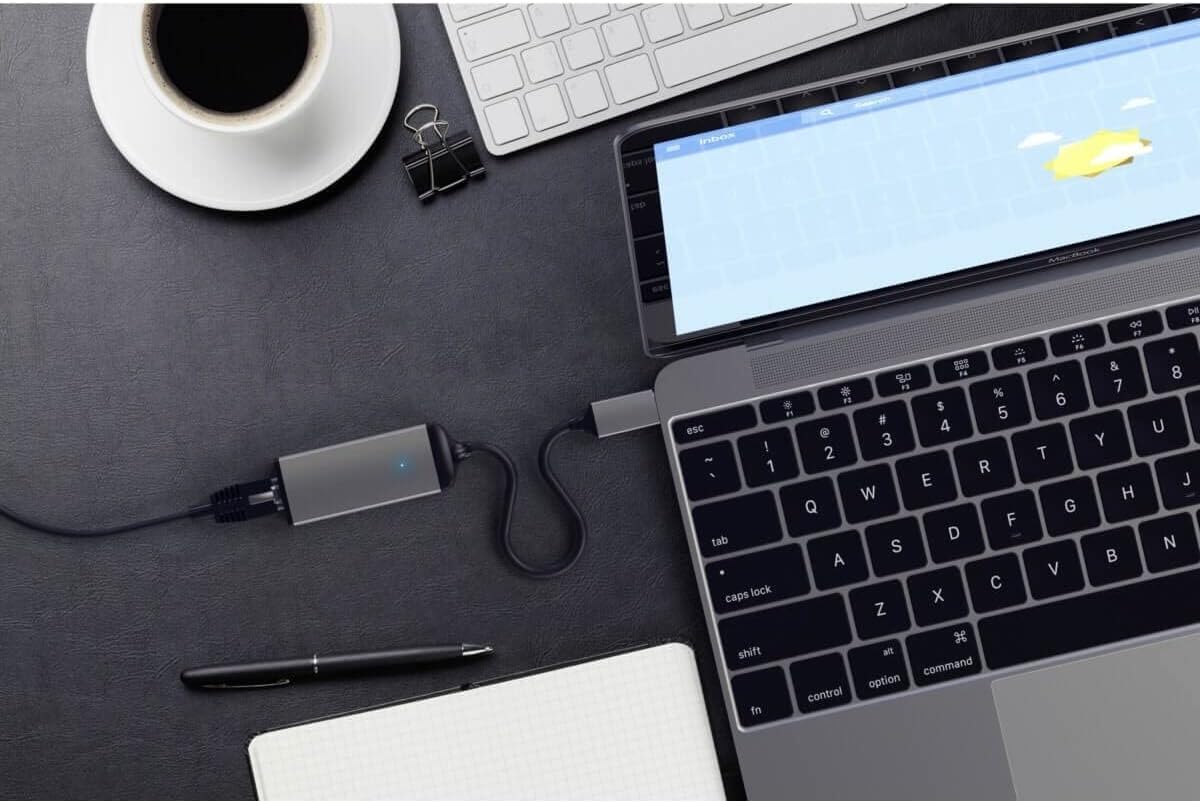 SATECHI Aluminum USB-C to Gigabit Ethernet Adapter - Thunderbolt 3 Compatible for MacBook Pro/Air M2 (2022), M1 (2020-2021), iPad Pro - High-Speed Wired Internet Connection for Work, Gaming & Streaming (Space Gray)