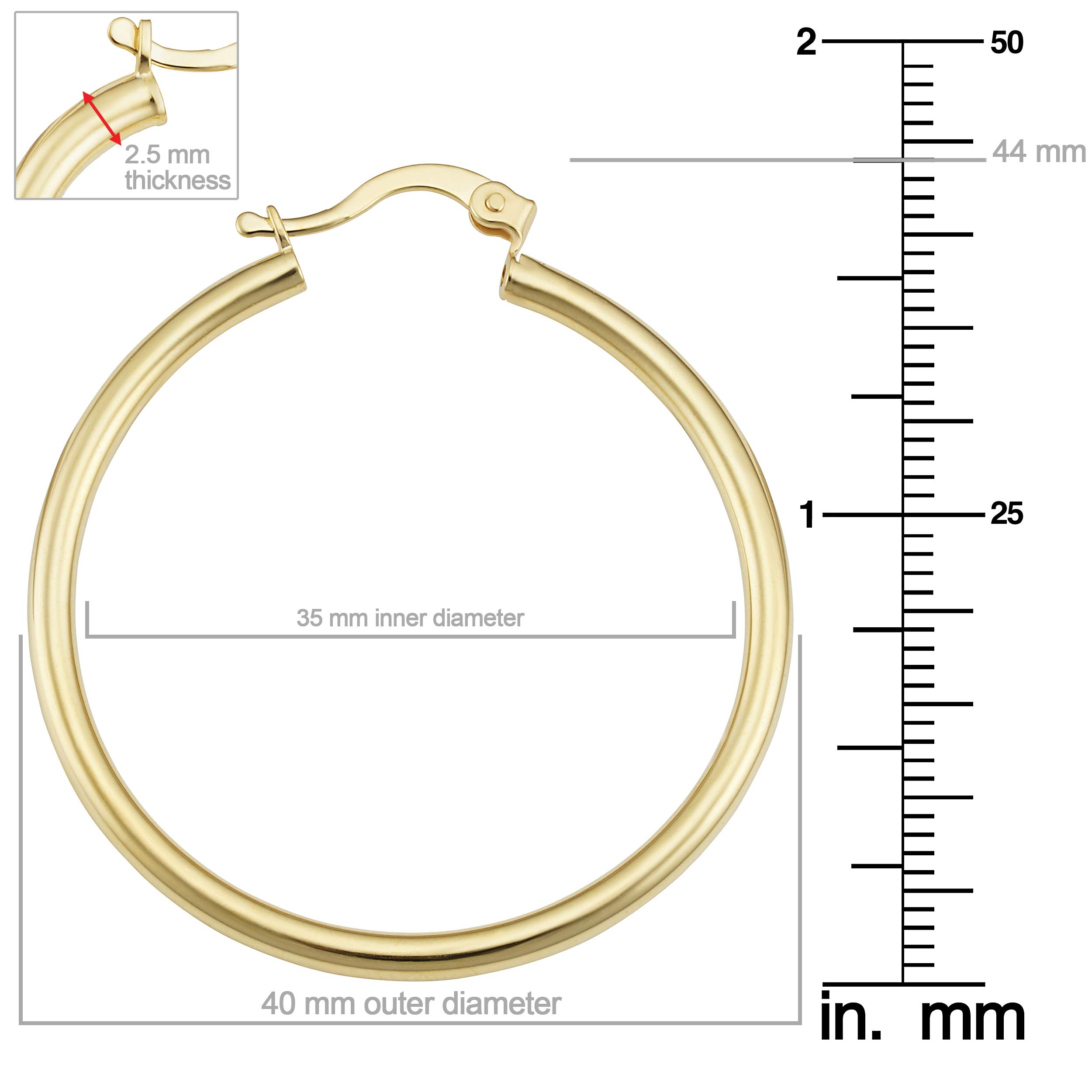 14k Yellow Gold Filled Chunky Round Hoop Earrings for Women | Classic Gold Hoop Jewelry | Perfect for Everyday Wear, Parties & Special Occasions