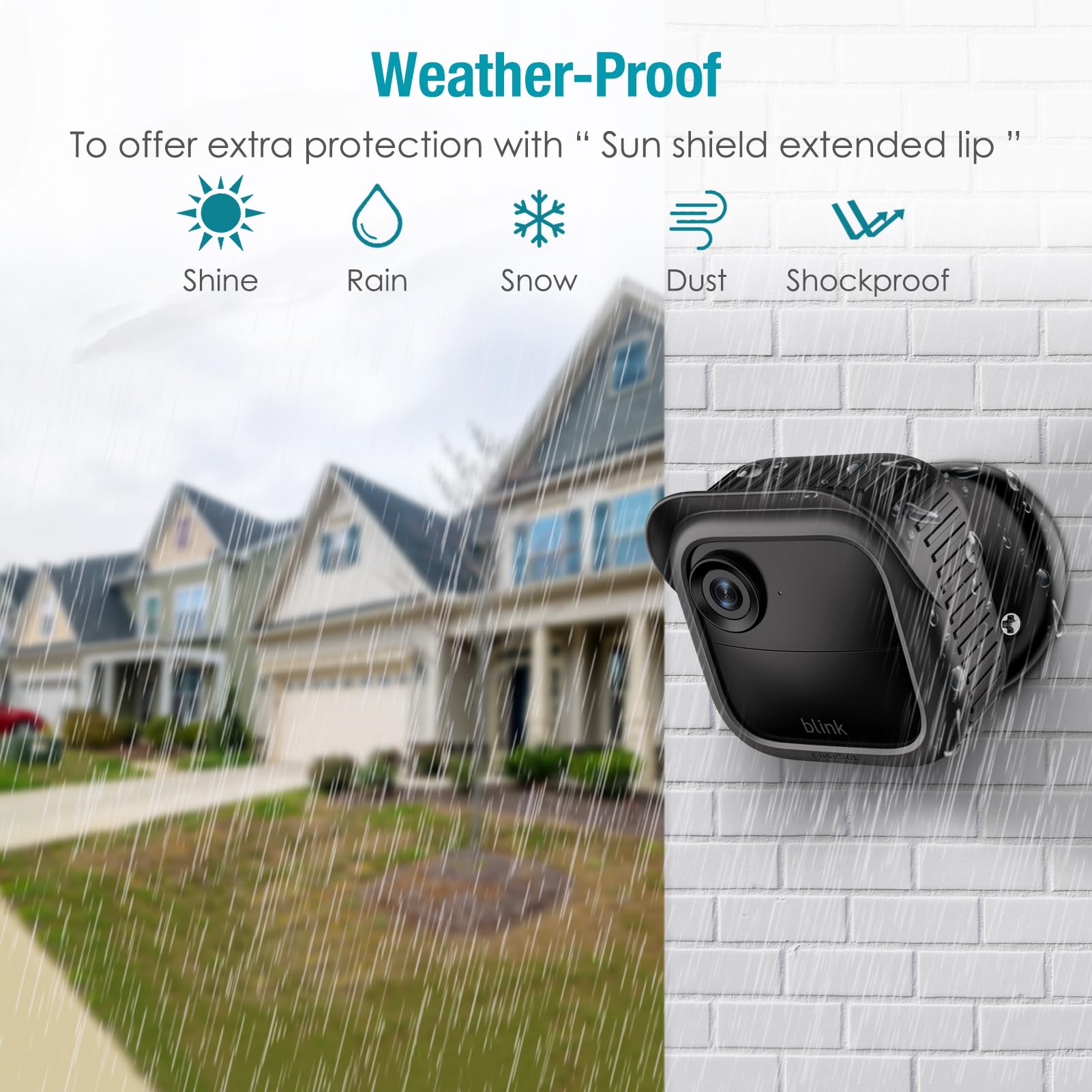 Silicone Protective Cover for Blink Outdoor 4 (4th Gen) Camera - 3 Pack Weatherproof Skin Case with Hat Brim for Blink 4 Smart Security Camera (Black) - Perfect for Outdoor Home Security, Surveillance & Weather Protection