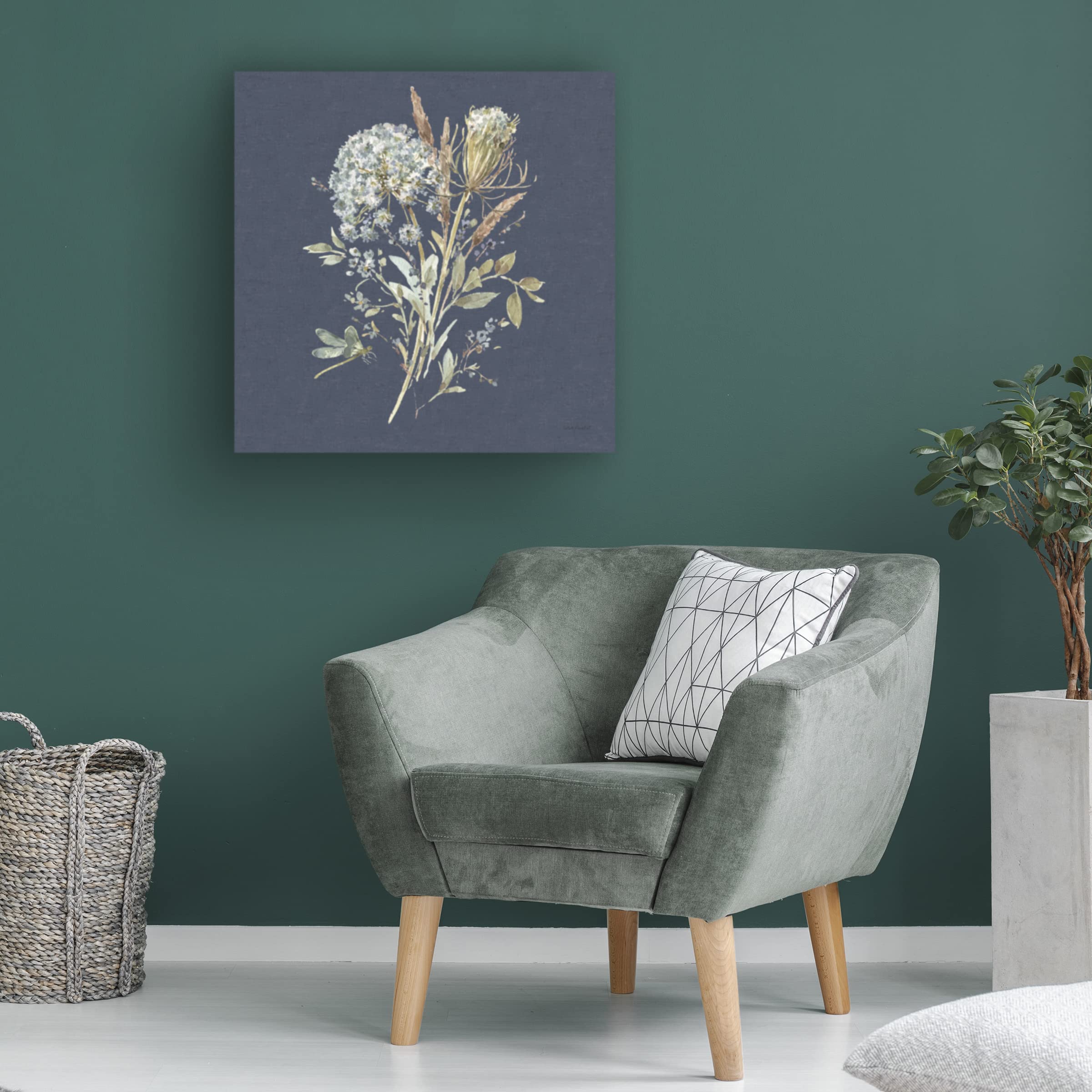 Bohemian Blue 05 on Blue Canvas Wall Art by Lisa Audit - Handmade Bohemian Home Decor for Living Room, Bedroom & Office