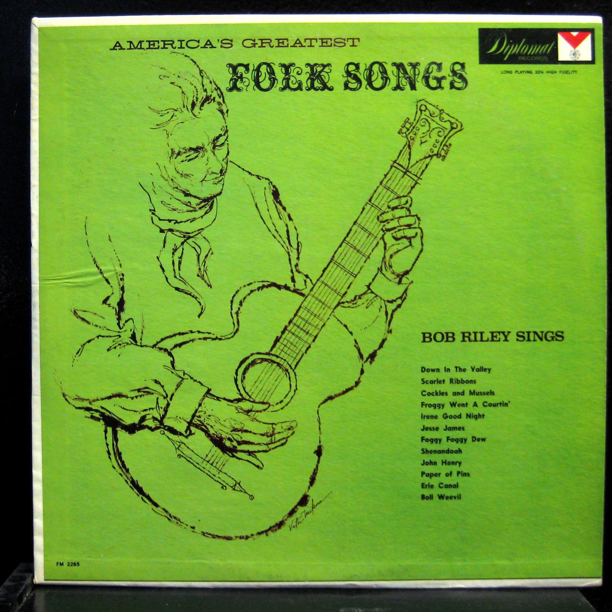 BOB RILEY AMERICA'S GREATEST FOLK SONGS Vinyl Record - Classic Folk Music Collection for Home Listening & Vintage Music Enthusiasts