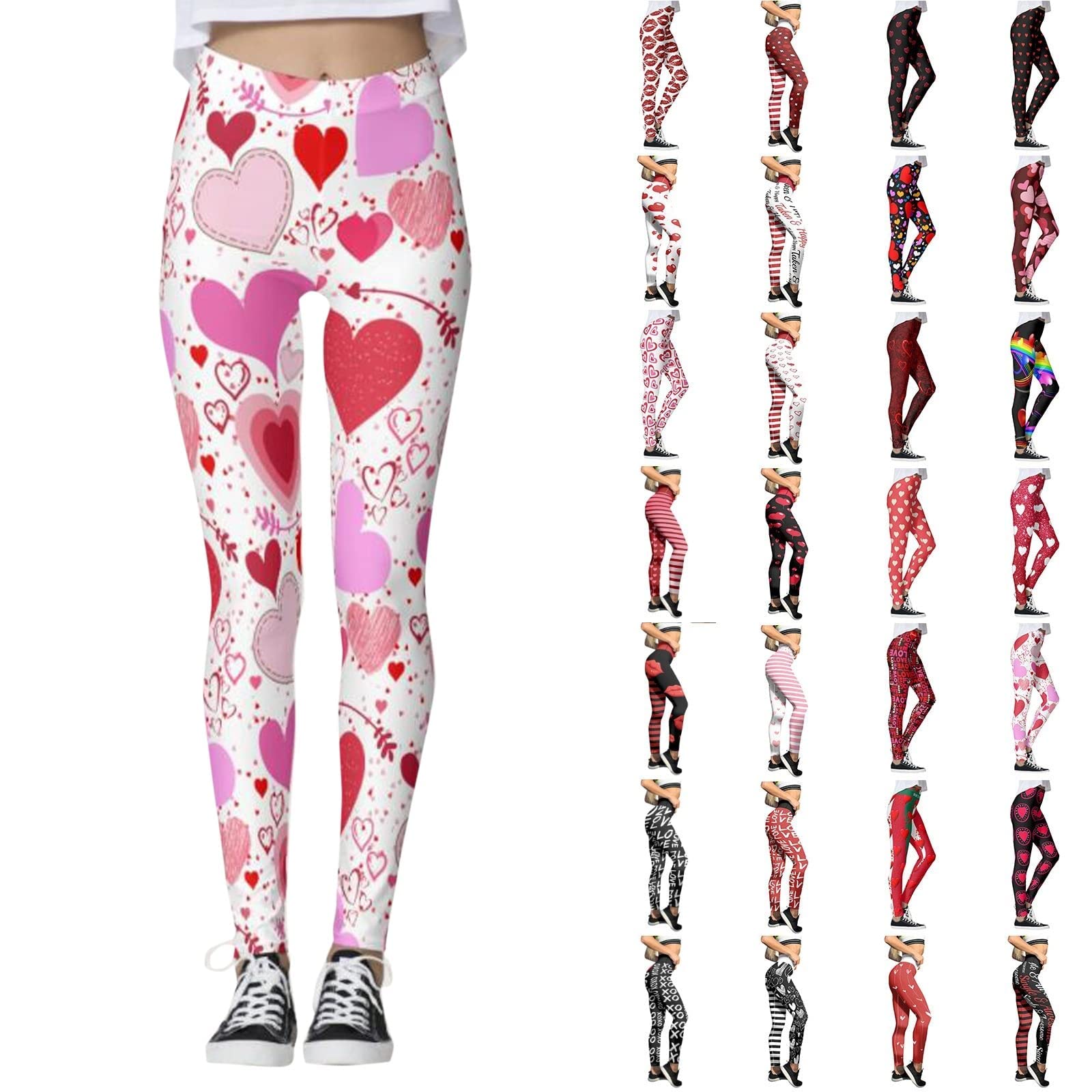 Women's High Waist Soft Stretch Yoga Pants - Patterned Skinny Leggings for Petite | Workout, Gym, Running & Lounge Wear