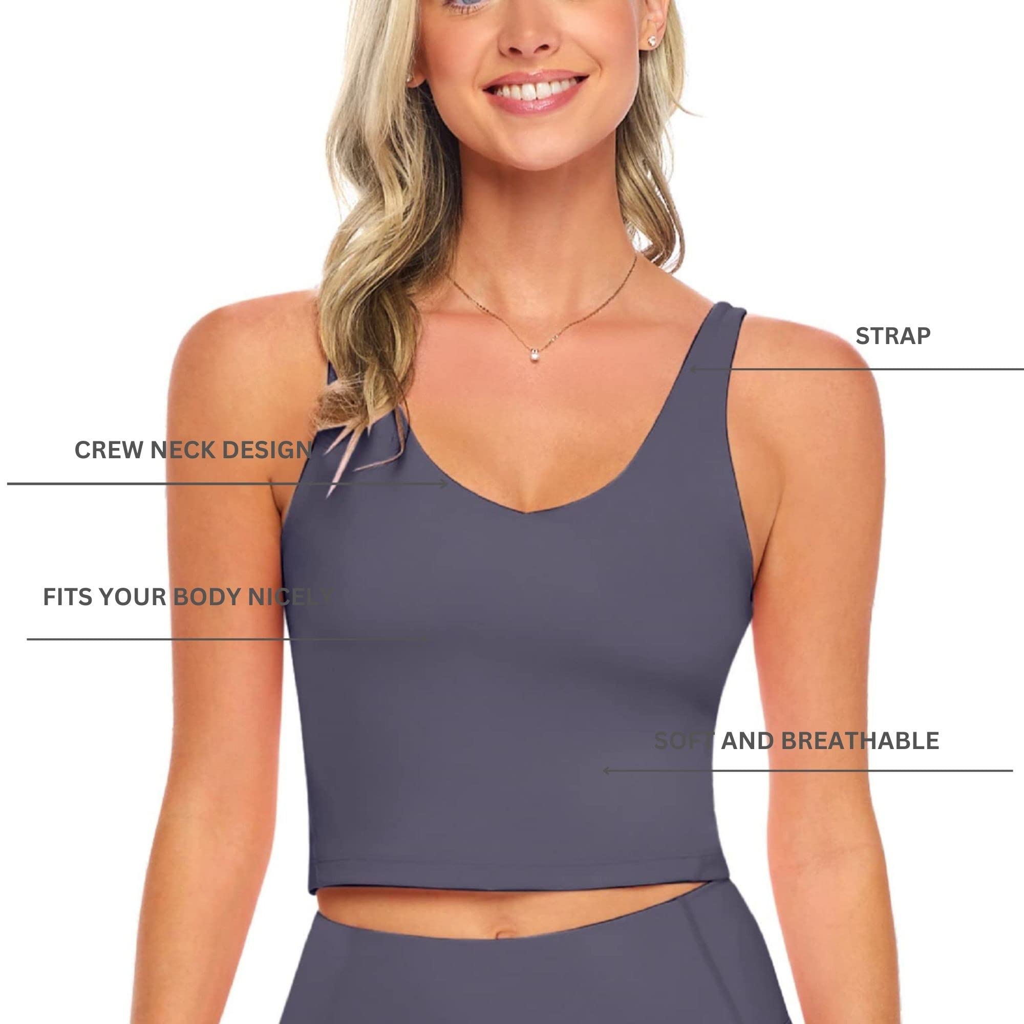 M&M SCRUBS Women's Longline Wirefree Yoga Sports Bra - Medium Support Padded Workout Top with 5-Piece Exercise Band Set for Gym, Running & Home Fitness Training