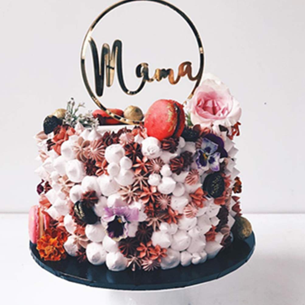 5pcs Acrylic Cake Toppers for Mom - Elegant Letter A Cake Decorations with Bling for Birthday Parties, Baby Showers & Wedding Desserts - Perfect for Mother's Day, Anniversary & Romantic Celebrations