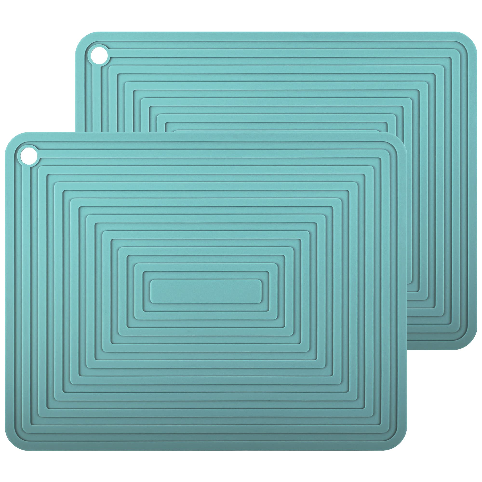 Smithcraft Silicone Trivets Set of 2 - Heat Resistant Hot Pads for Pots, Pans & Dishes - Flexible Kitchen Counter Mat & Table Trivet - Durable & Versatile for Cooking, Baking & Serving - Teal Color