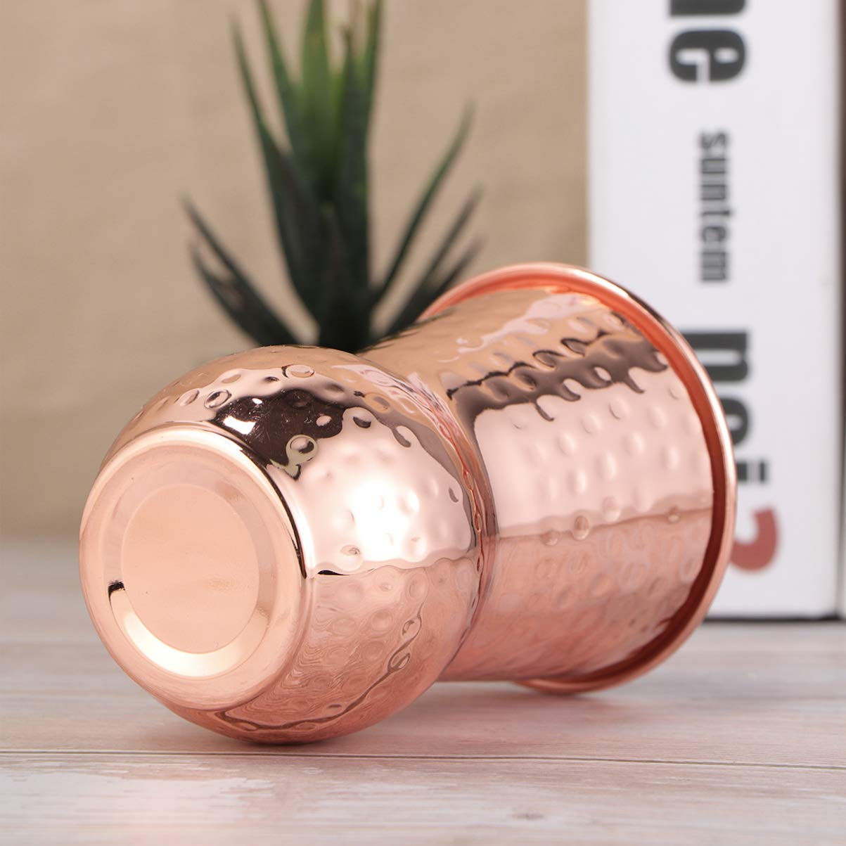 Premium Hammered Copper Mugs Set - 16oz Cocktail Cups with Shot Glasses, Durable Handcrafted Copper Moscow Mule Mugs for Whiskey, Mojito, Iced Coffee & Bar Drinks - Perfect for Parties, Home Bars & Gifts
