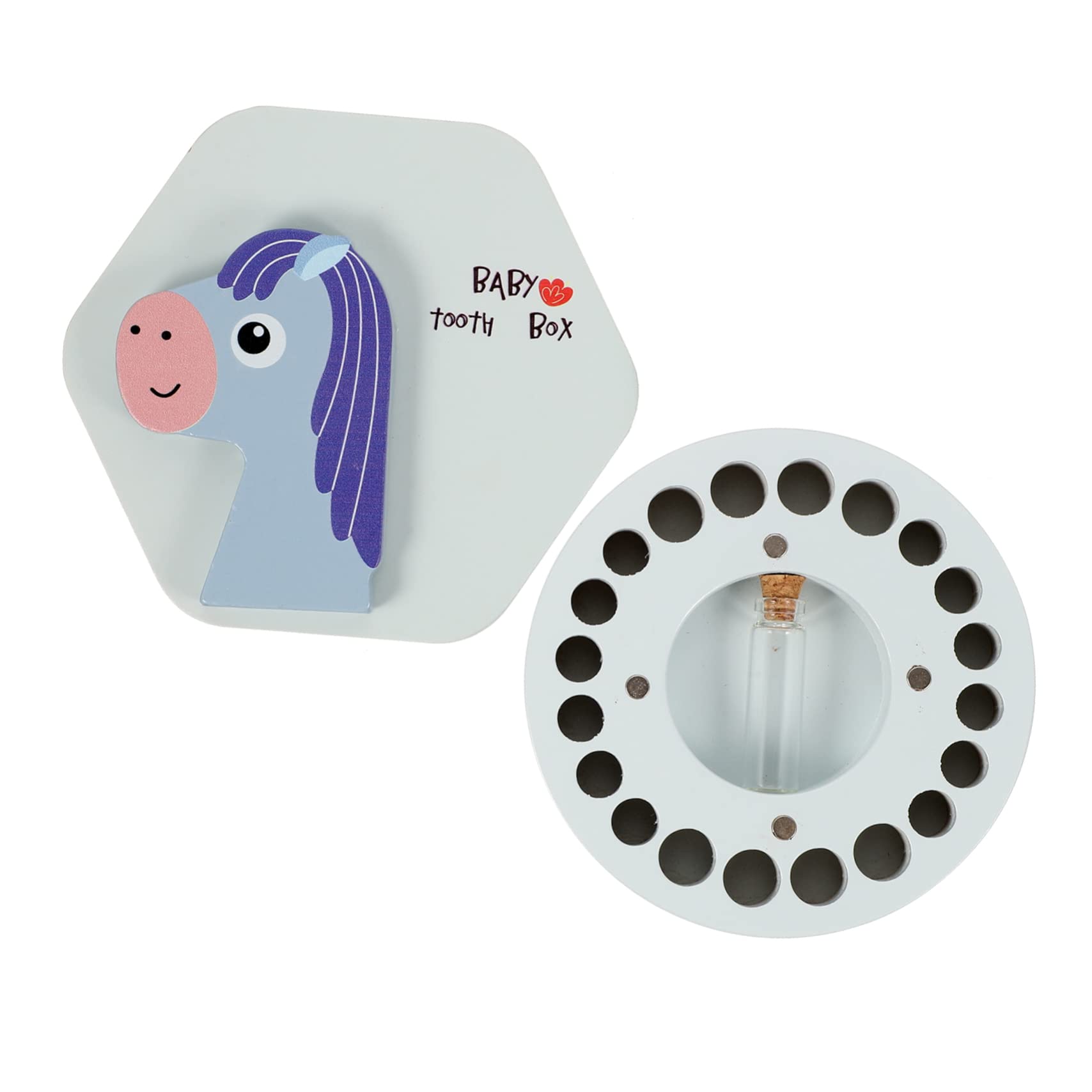 UPKOCH 5-Piece Wooden Teeth Storage Box - First Tooth Keepsake Container for Baby & Newborn - Sky Blue Pencil Eraser Holder - Perfect for Baby Shower Gifts & Childhood Memory Preservation