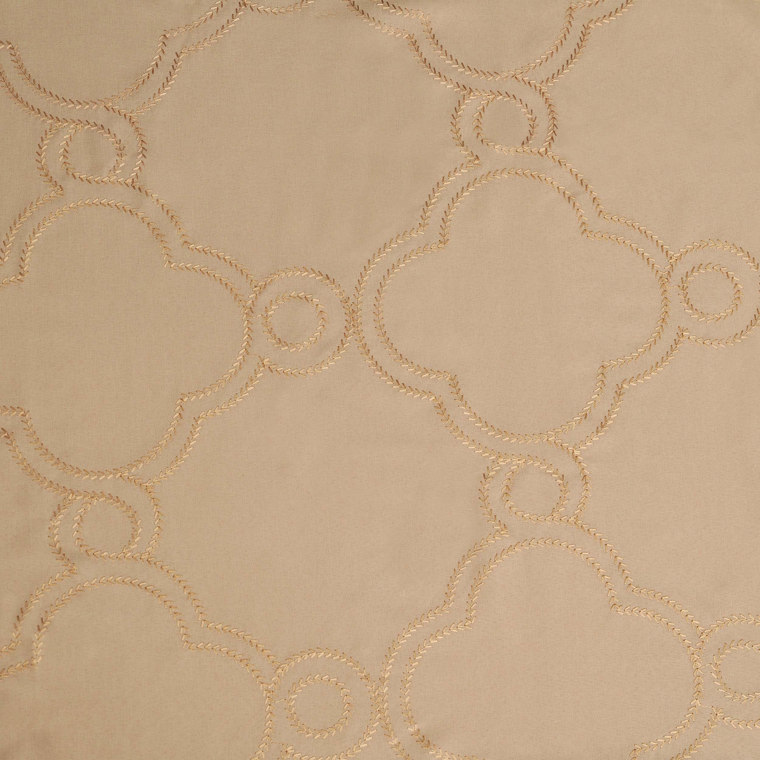Embroidered Moroccan Trellis Sheer Grommet Curtain Panel Set - Elegant Window Treatment for Living Room & Bedroom