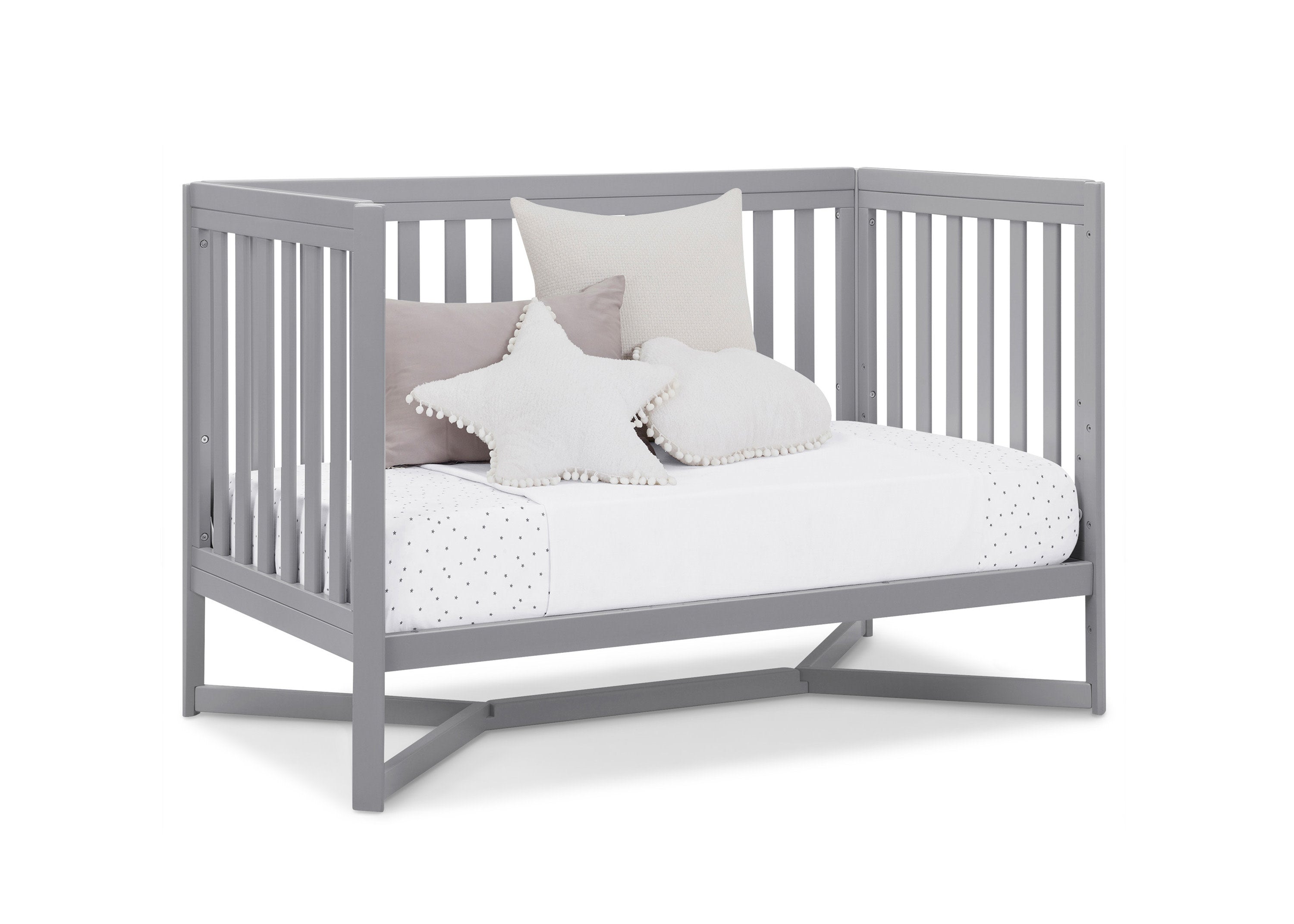 Tribeca 4-in-1 Convertible Baby Crib - White Wooden Nursery Bed with Toddler Rail & Daybed Conversion - Perfect for Newborns to Kids Room & Daycare Centers