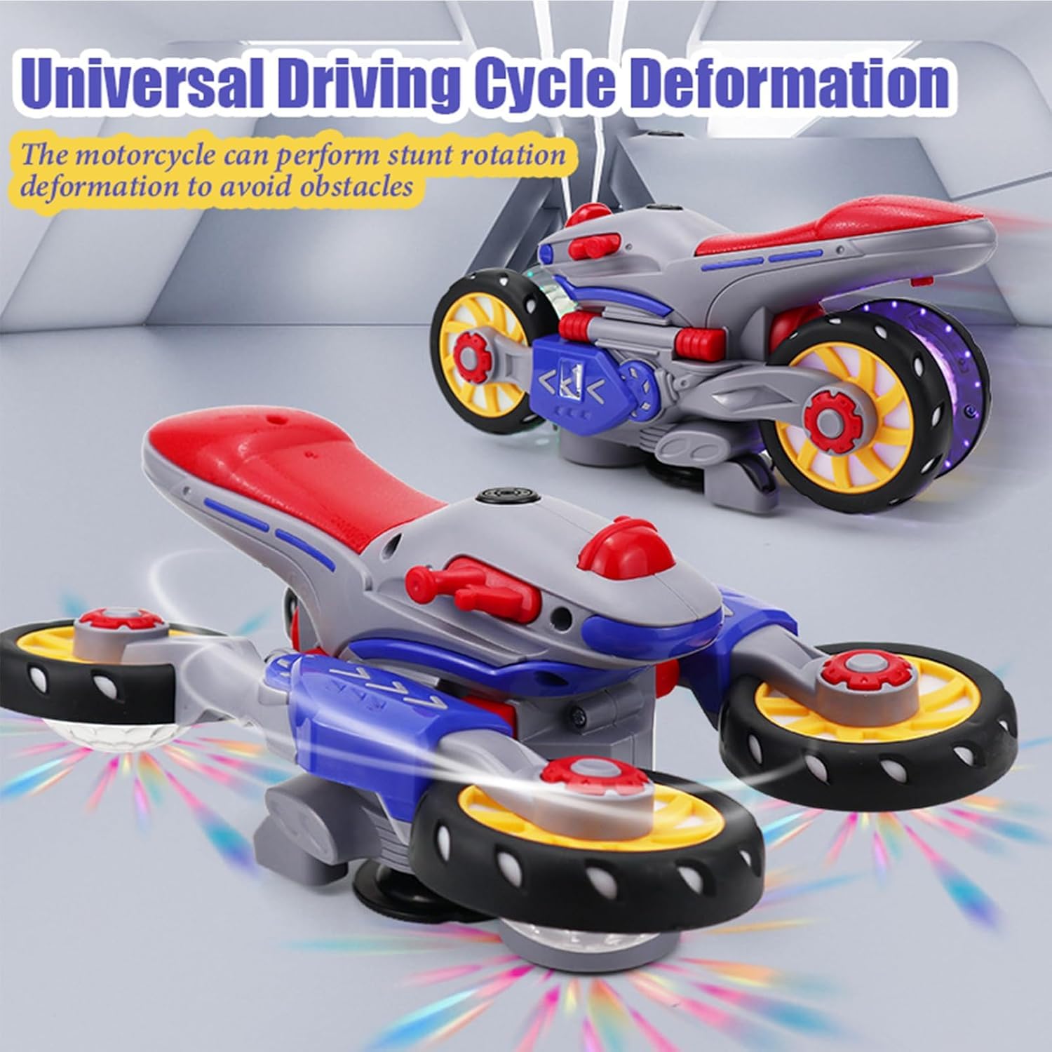 2025 Electric Deformation Motorcycle Toy - 360° Rotation Stunt Bike for Kids | Playtime & Outdoor Fun