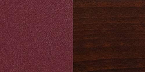 Burgundy Vinyl Seat/Walnut Wood Frame