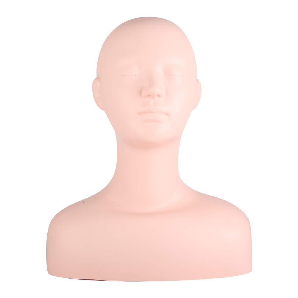 Weikeya Wig Stand & Lash Mannequin Head - Durable Life-Size Reusable Manikin for Wigs, Eyelash Practice & Tattoo Training - Perfect for Salon, Beauty School & Home Use