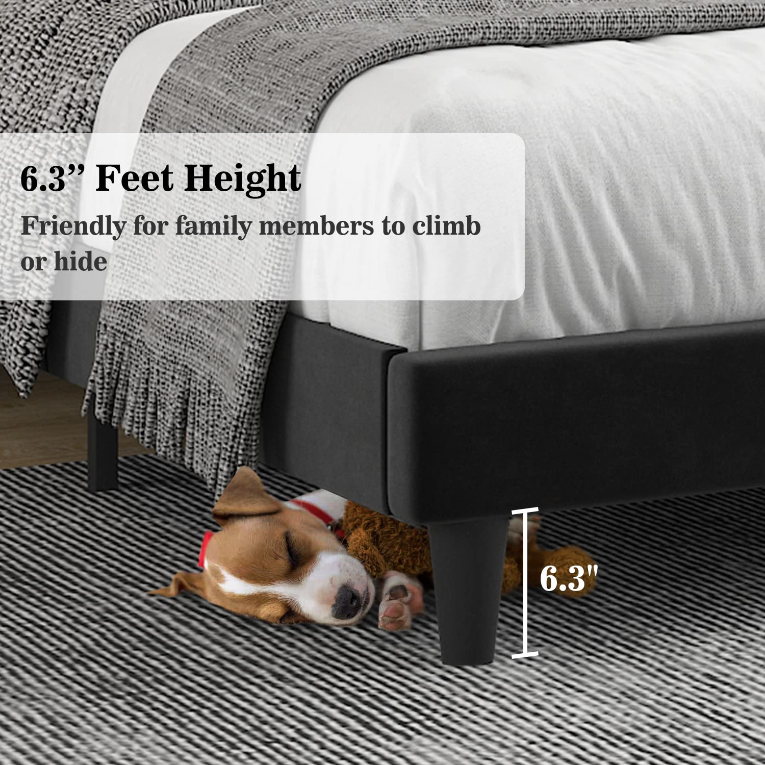 **Allewie Full Size Platform Bed Frame - Velvet Upholstered with Vertical Channel Tufted Headboard, Sturdy Wooden Slats & Mattress Foundation | Box Spring Optional | Easy Assembly | Black | Perfect for Modern Bedrooms & Guest Rooms**