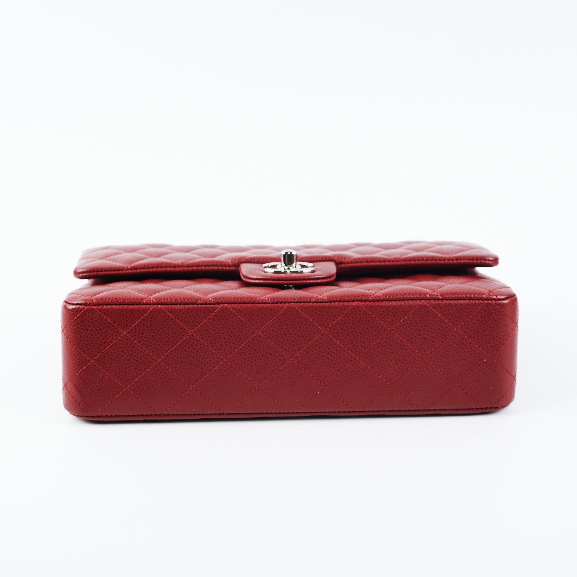 Chanel Medium/Large Caviar Double Classic Flap Bag in Red | Luxury Designer Handbag for Women | Perfect for Parties, Date Nights & Special Occasions