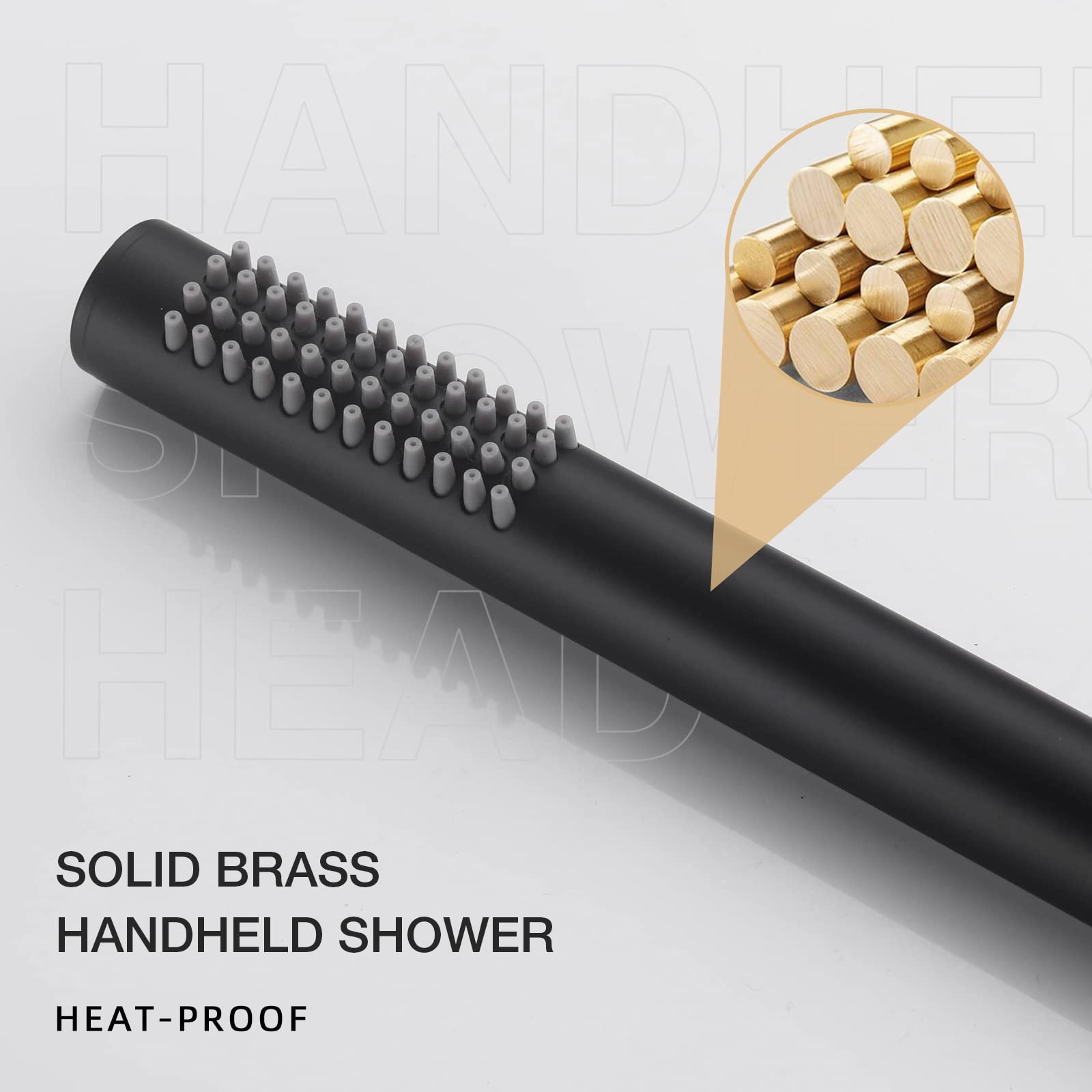 TRUSTMI 10 Inch Rainfall Shower System - Matte Black Brass Round Rain Shower Head with Handheld Shower Faucet Set (Includes Rough-In Valve) - Perfect for Modern Bathroom, Spa-Like Shower Experience & Luxury Home Renovation