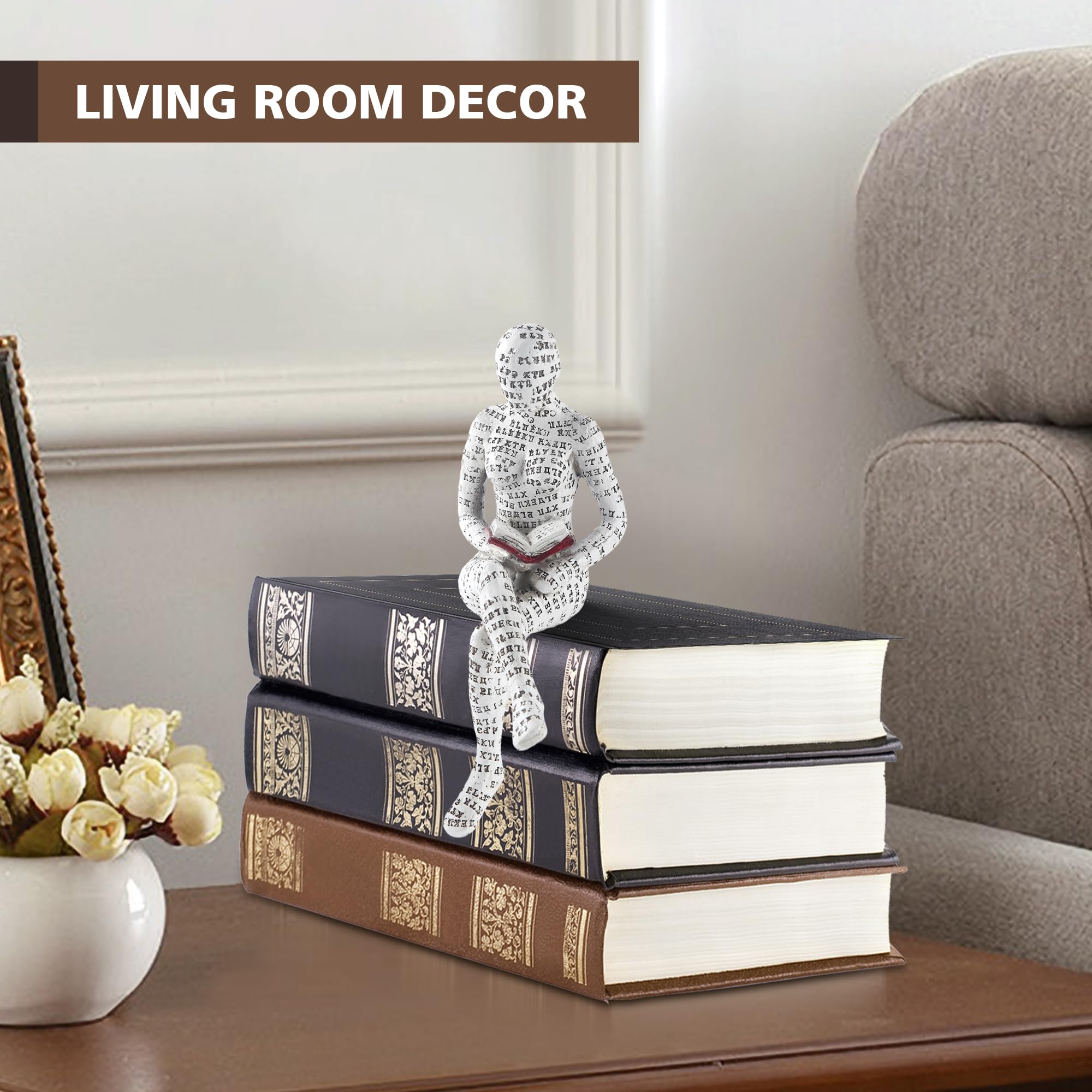 Modern Abstract Thinker Statue - Aesthetic Sculpture for Home & Office Decor | Shelf, Table & Desk Decoration | Perfect for Living Room, Bedroom & Workspace