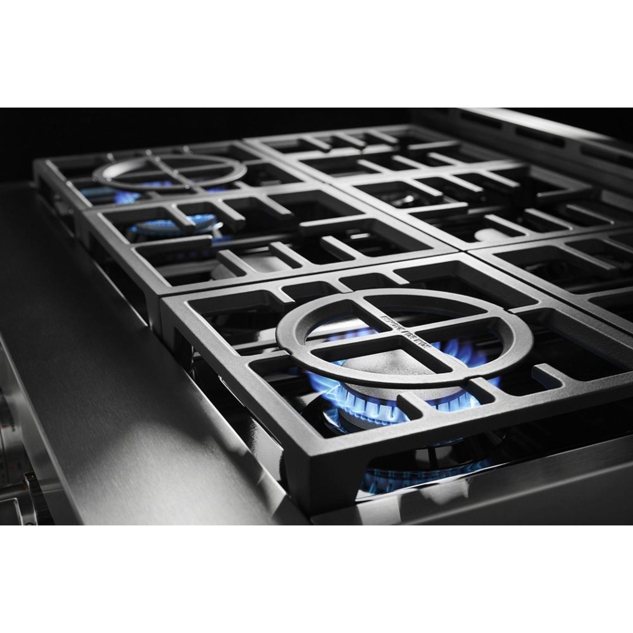 KitchenAid 48 Inch 5 Burner Gas Cooktop with Continuous Grates - Stainless Steel (KCGC558JSS) | Perfect for Home Chefs & Modern Kitchens