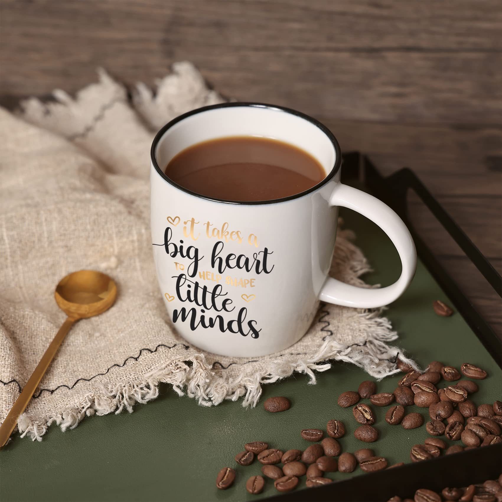 CARAKNITS Teacher Gift Coffee Mug - 13oz Ceramic Cup for Women, Valentine's Day & Graduation