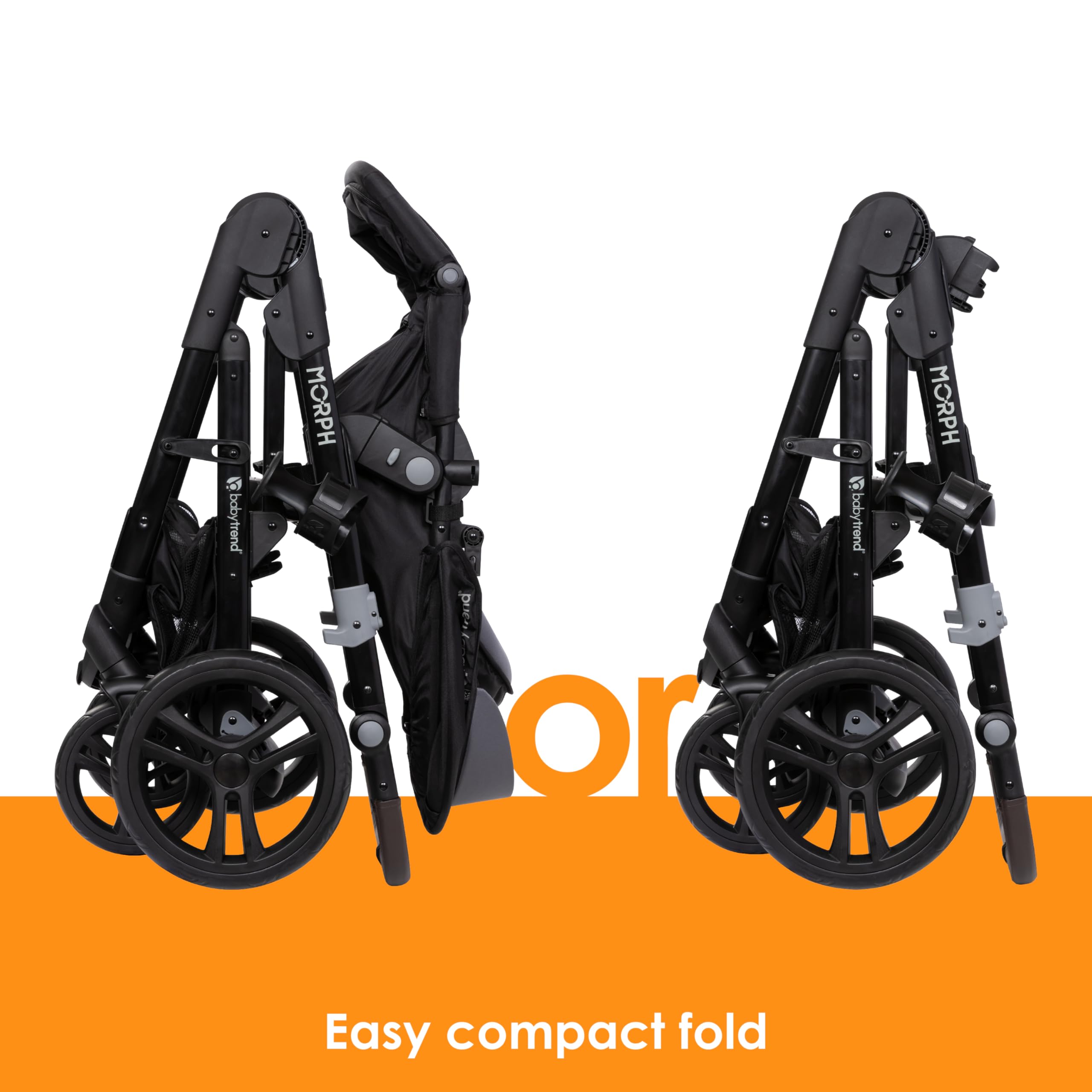 Baby Trend Morph Single to Double Modular Stroller - Convertible Lightweight Travel System, Dash Black | Perfect for Twins, Newborns & Toddlers | Ideal for Shopping, Travel & Daily Walks