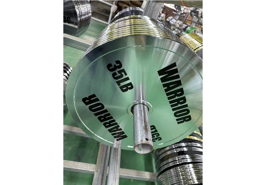 Warrior Chrome Olympic Weight Plates - 230lb Set for Strength Training & Home Gym - Perfect for Powerlifting, CrossFit & Weightlifting