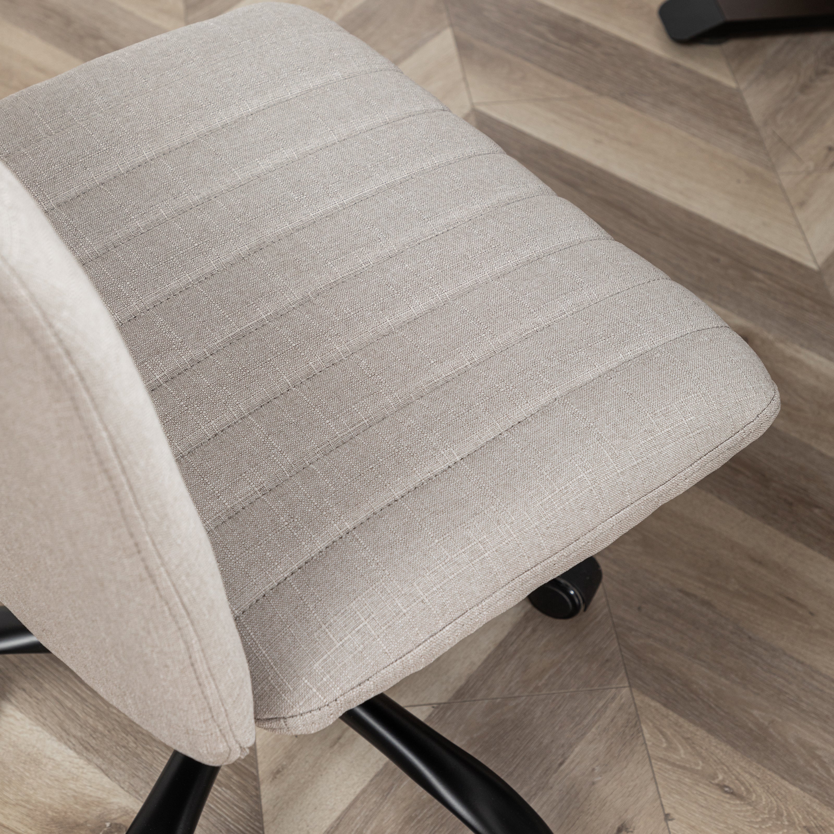Roundhill Furniture Masar Fabric Swivel Office Chair - Ergonomic Desk Chair with Adjustable Height & Lumbar Support for Home & Office Workspace