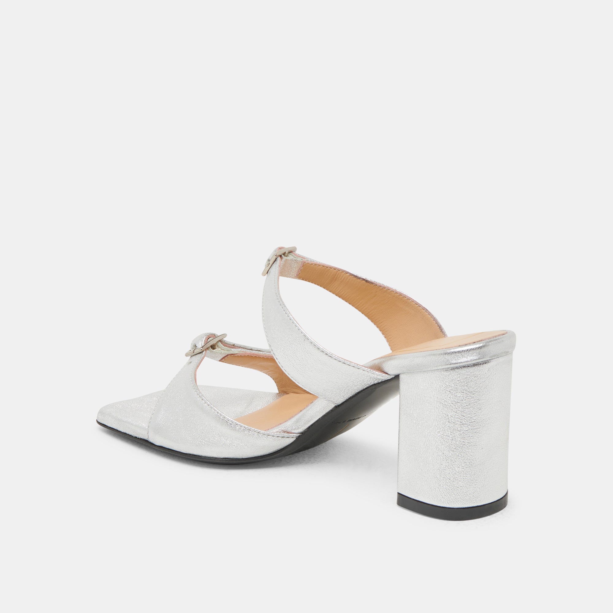 Shane Silver Metallic Leather Heels for Women - Elegant High Heel Pumps for Parties, Weddings & Evening Events