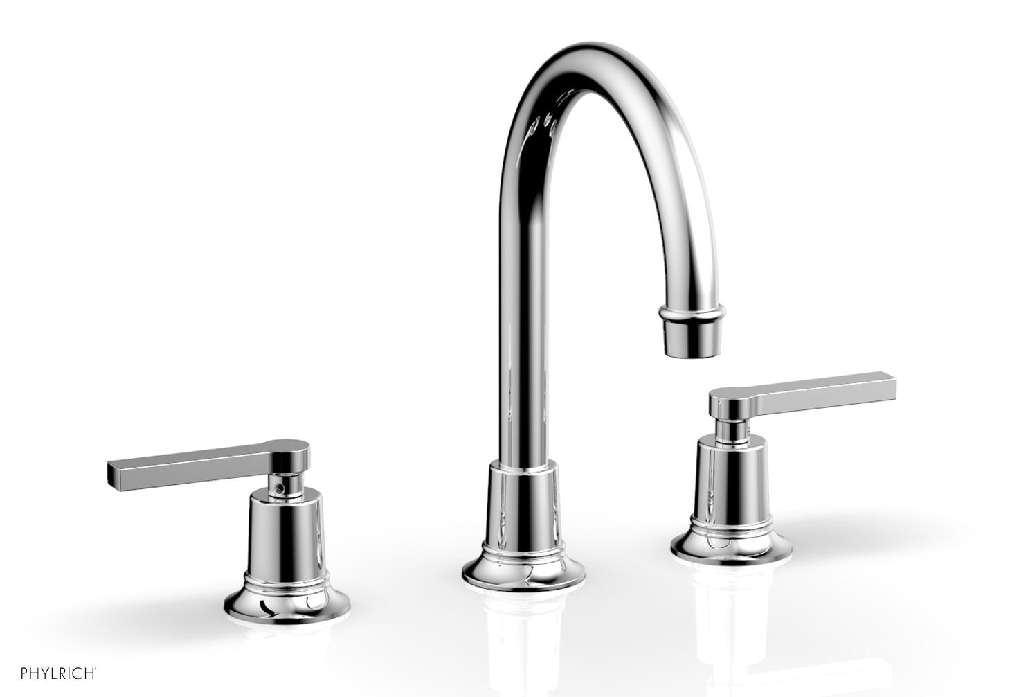 HEX MODERN Widespread Bathroom Faucet with Lever Handles - Model 501 04 - Perfect for Contemporary Vanities and Powder Rooms